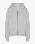 Organic Oversized Zip Hood - Snow Melange