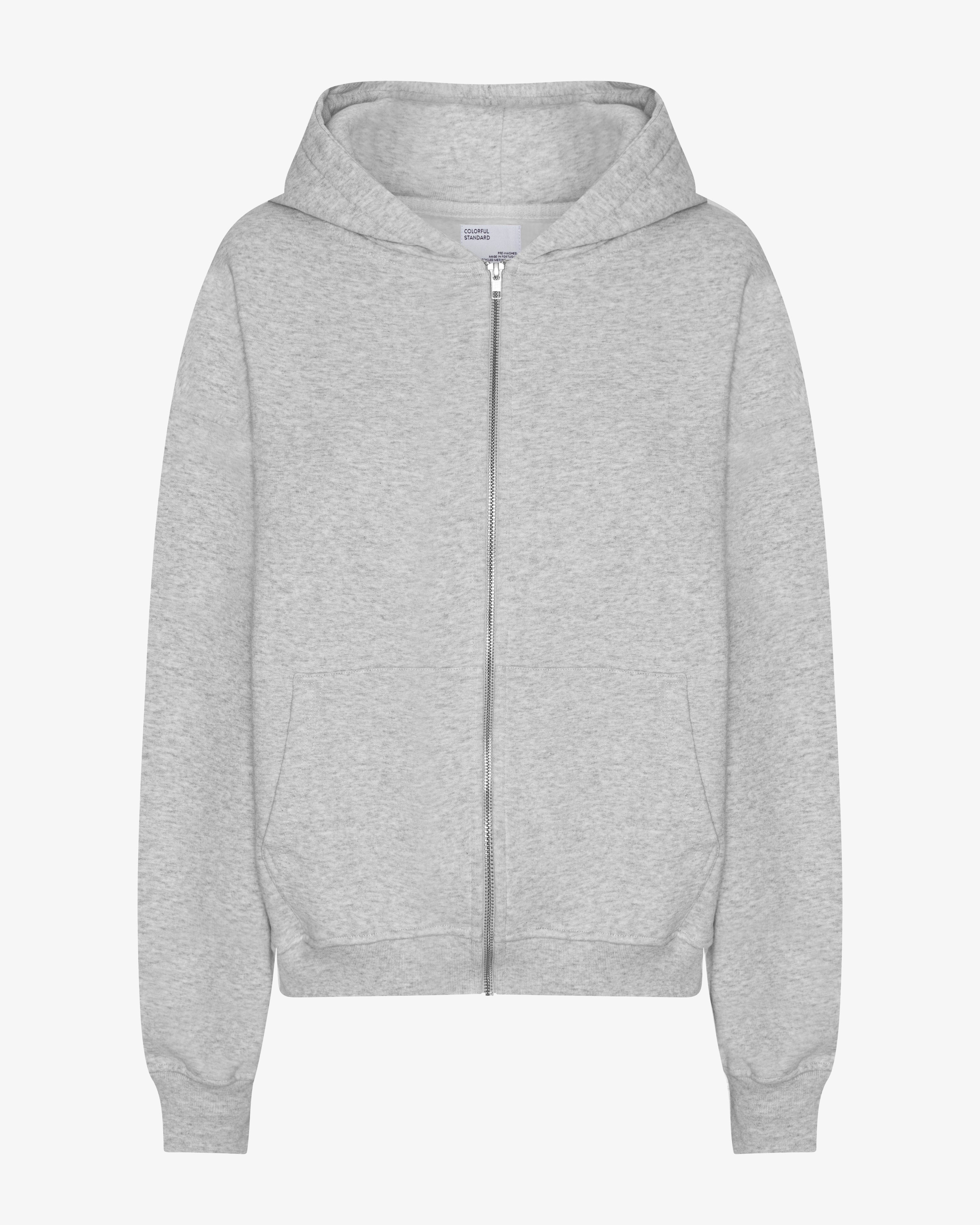 Organic Oversized Zip Hood - Snow Melange