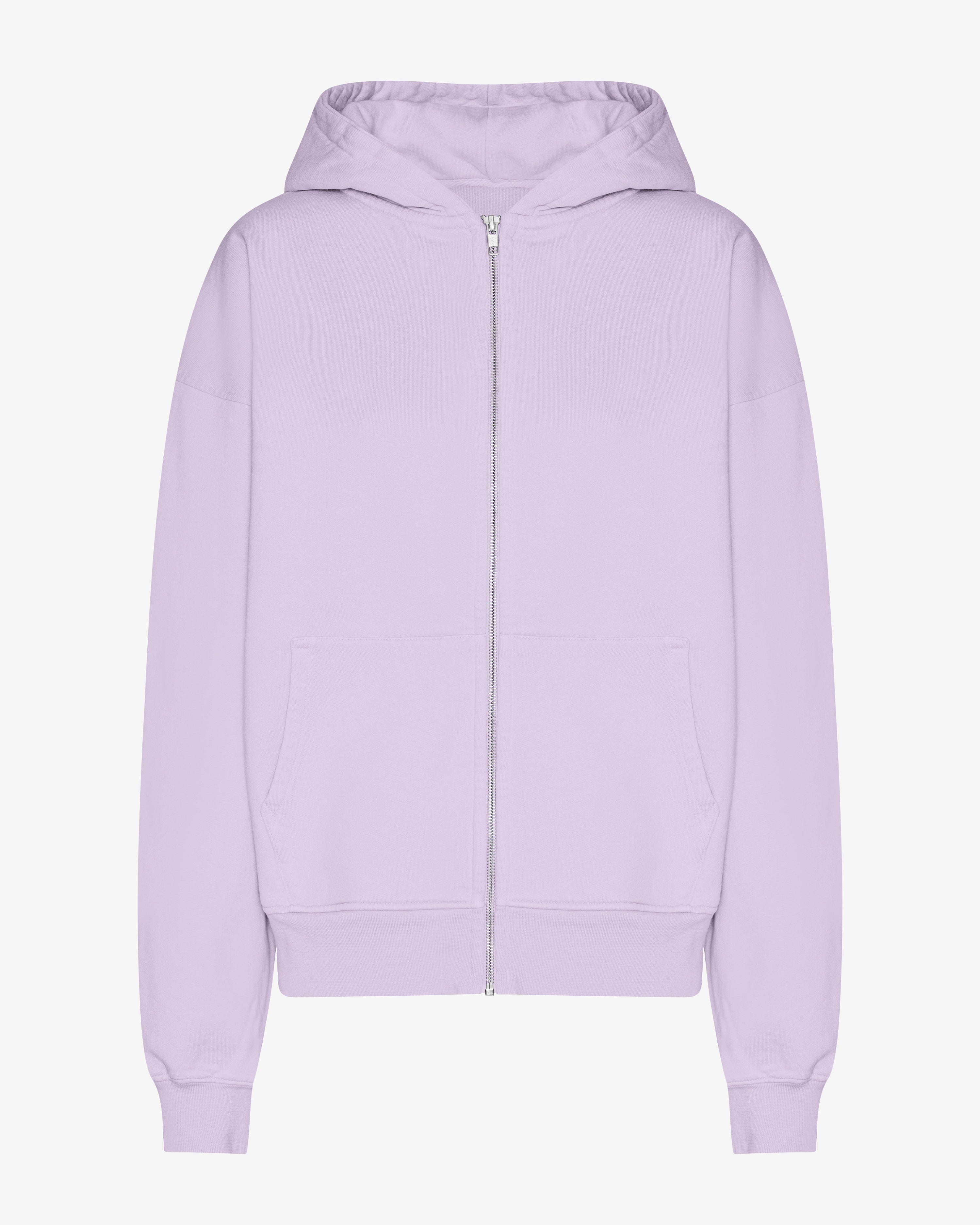 Organic Oversized Zip Hood - Soft Lavender