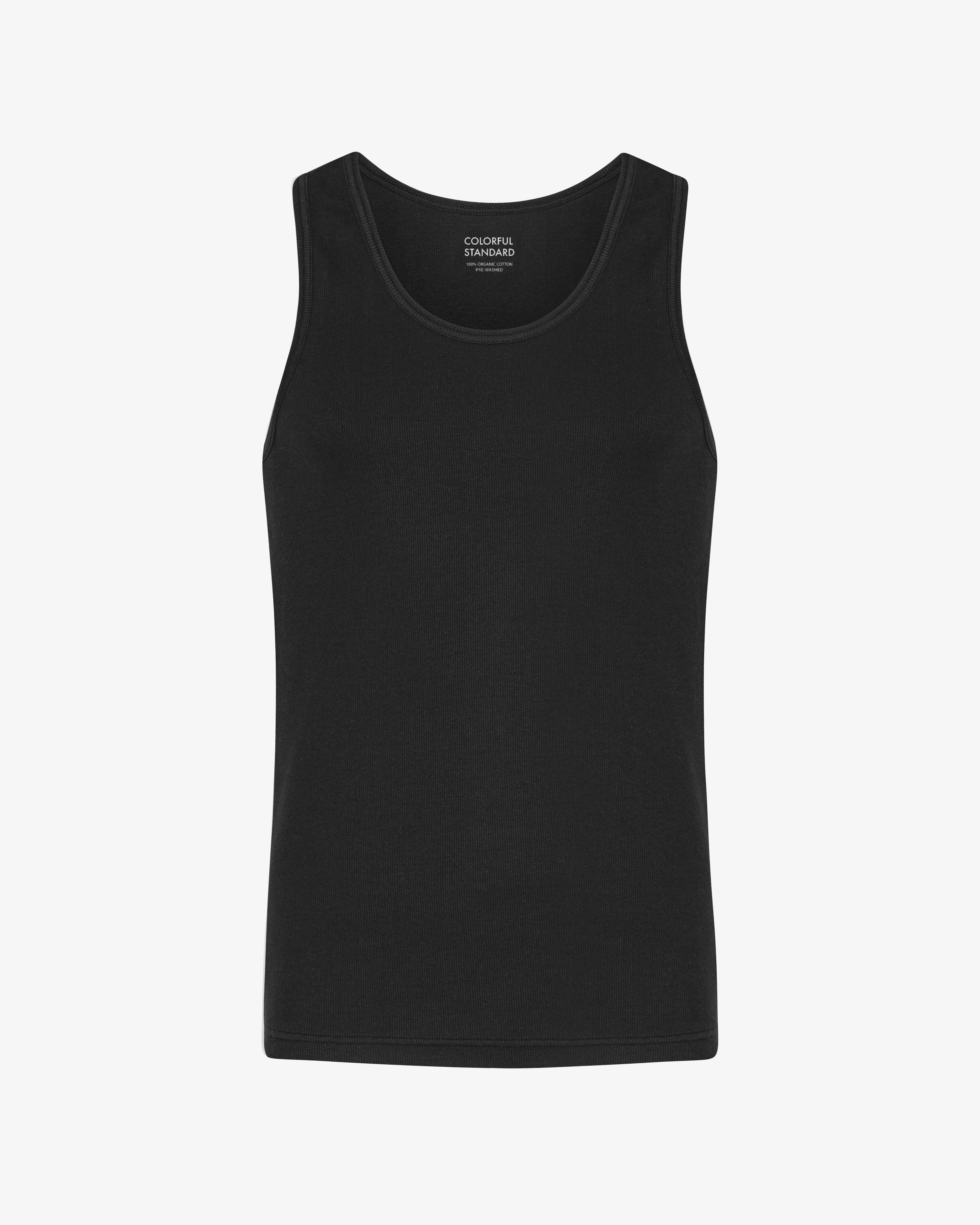 Organic Rib Tank Top - Deep Black