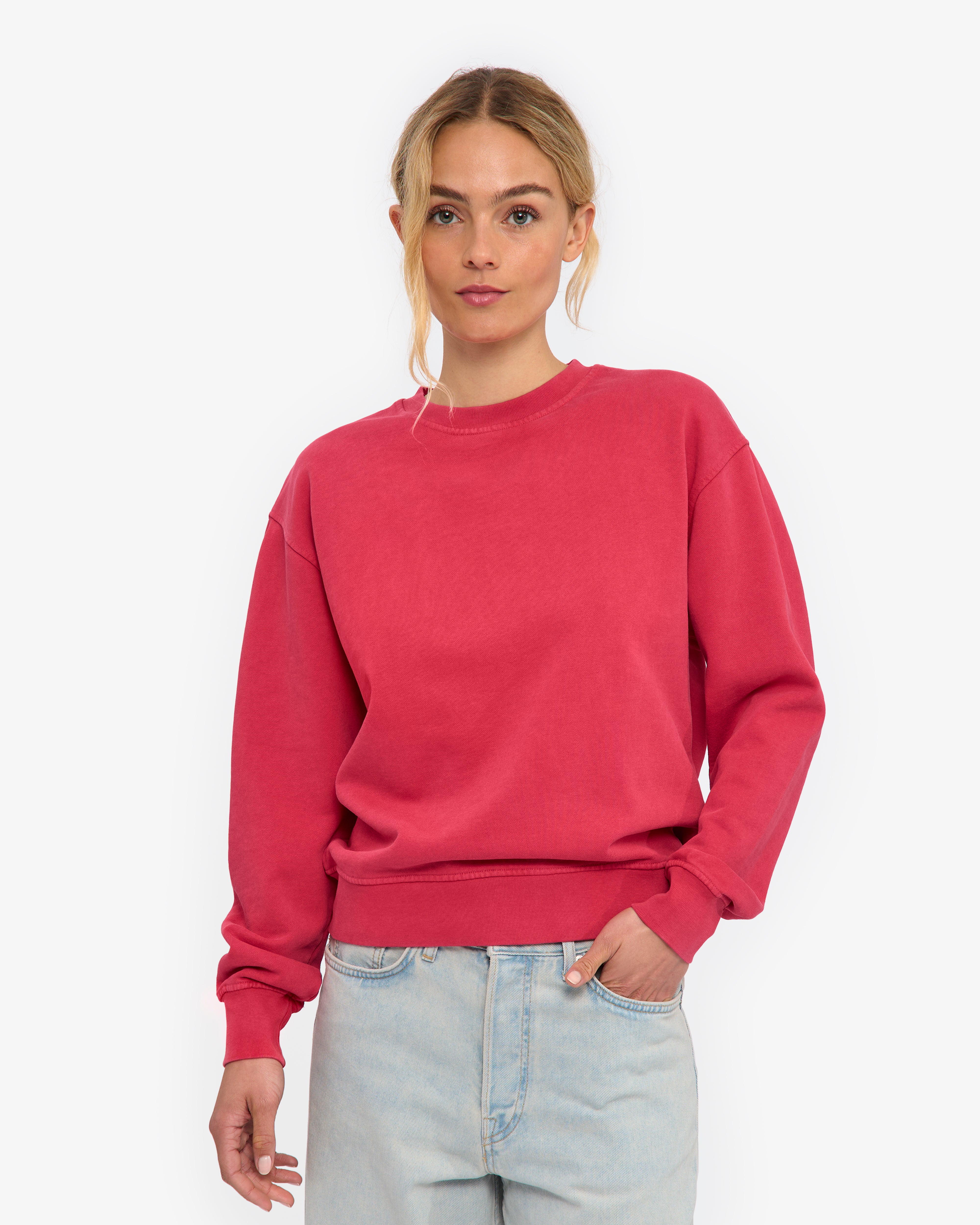 Women Classic Organic Crew - Faded Red