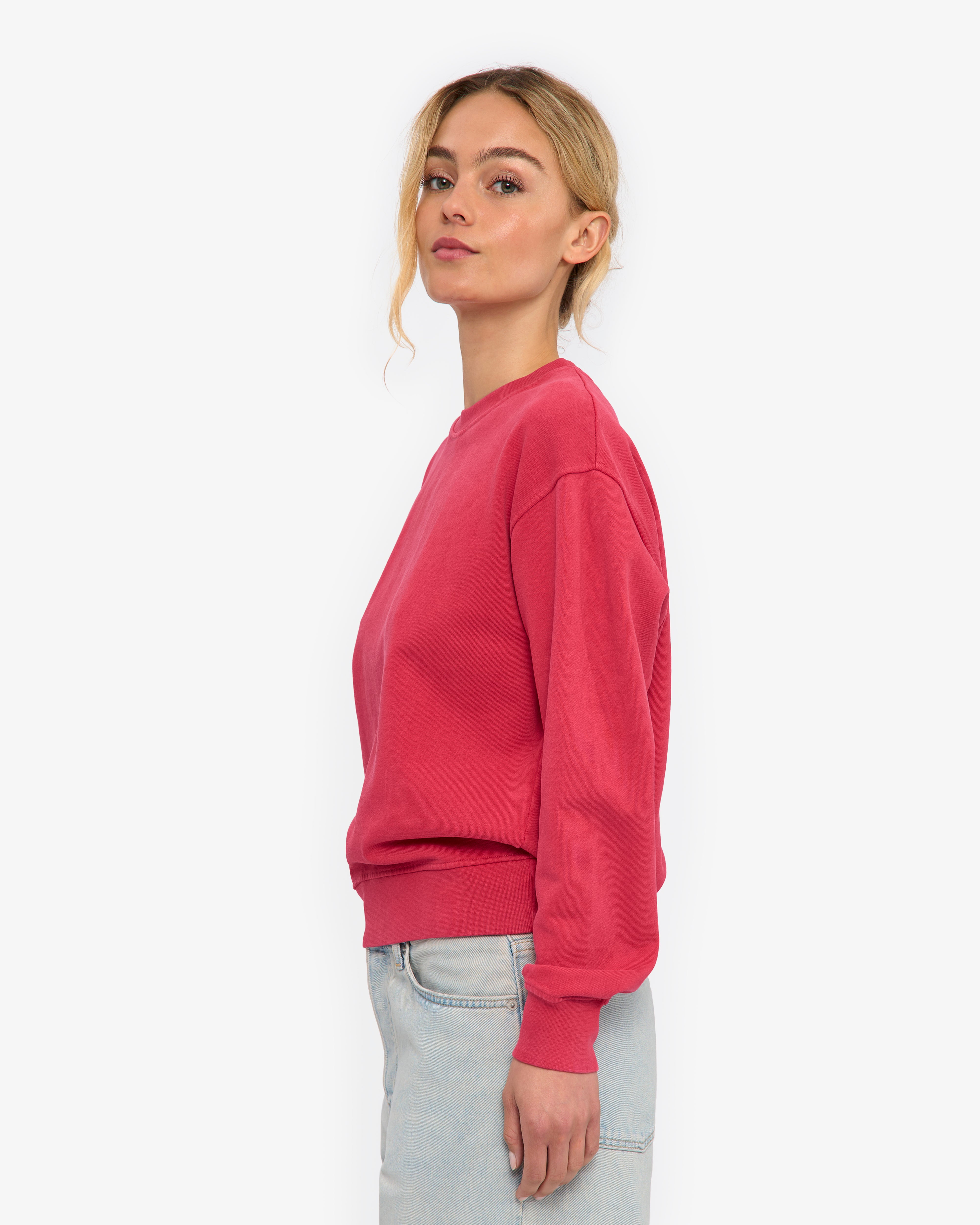 Women Classic Organic Crew - Faded Red