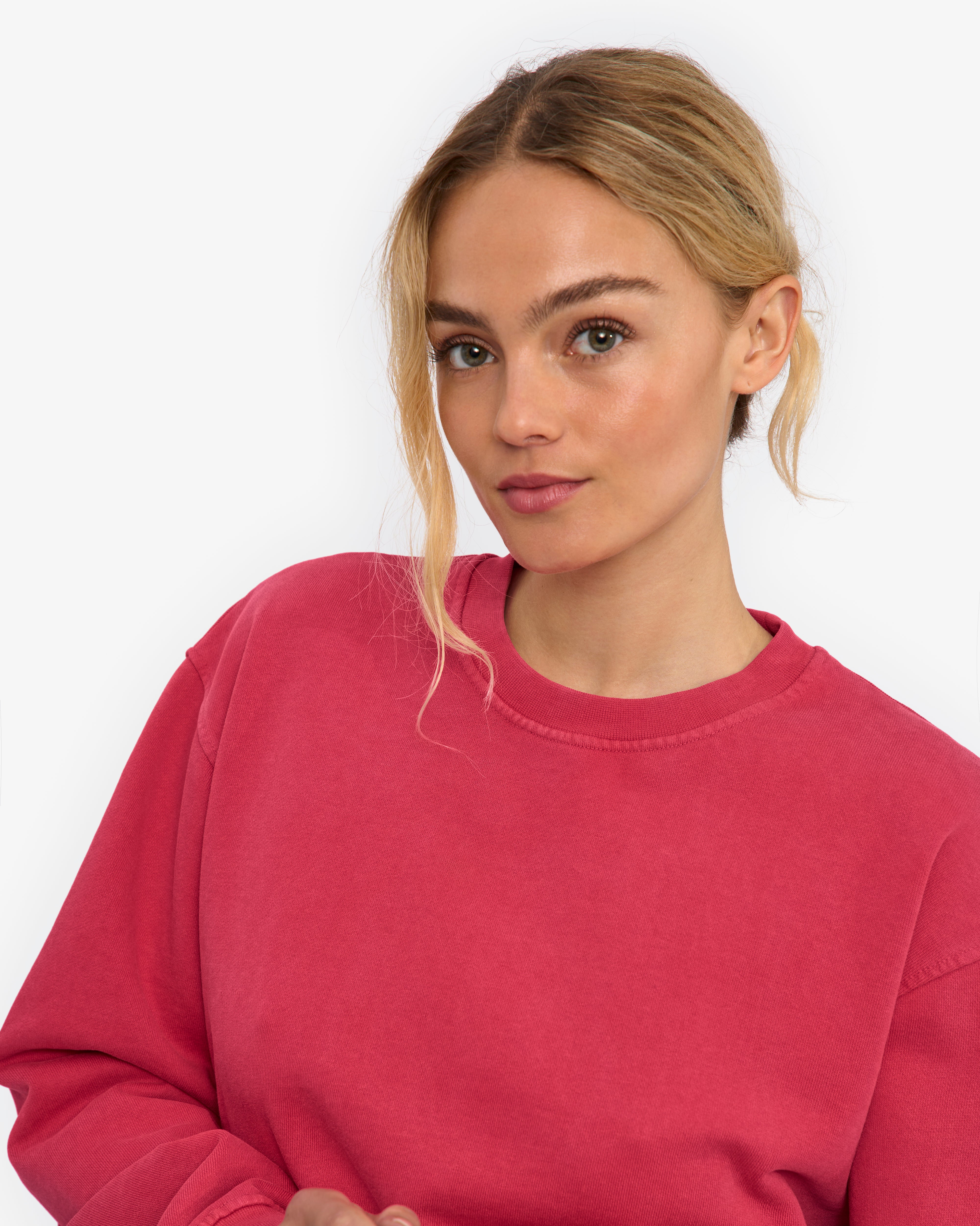 Women Classic Organic Crew - Faded Red