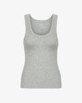 Women Organic Rib Tank Top - Heather Grey
