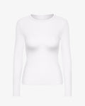 Women Organic Rib LS T-Shirt - Optical White