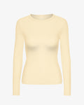 Women Organic Rib LS T-Shirt - Soft Yellow
