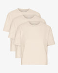 Organic Boxy Crop Tee - Ivory White (3-Pack)