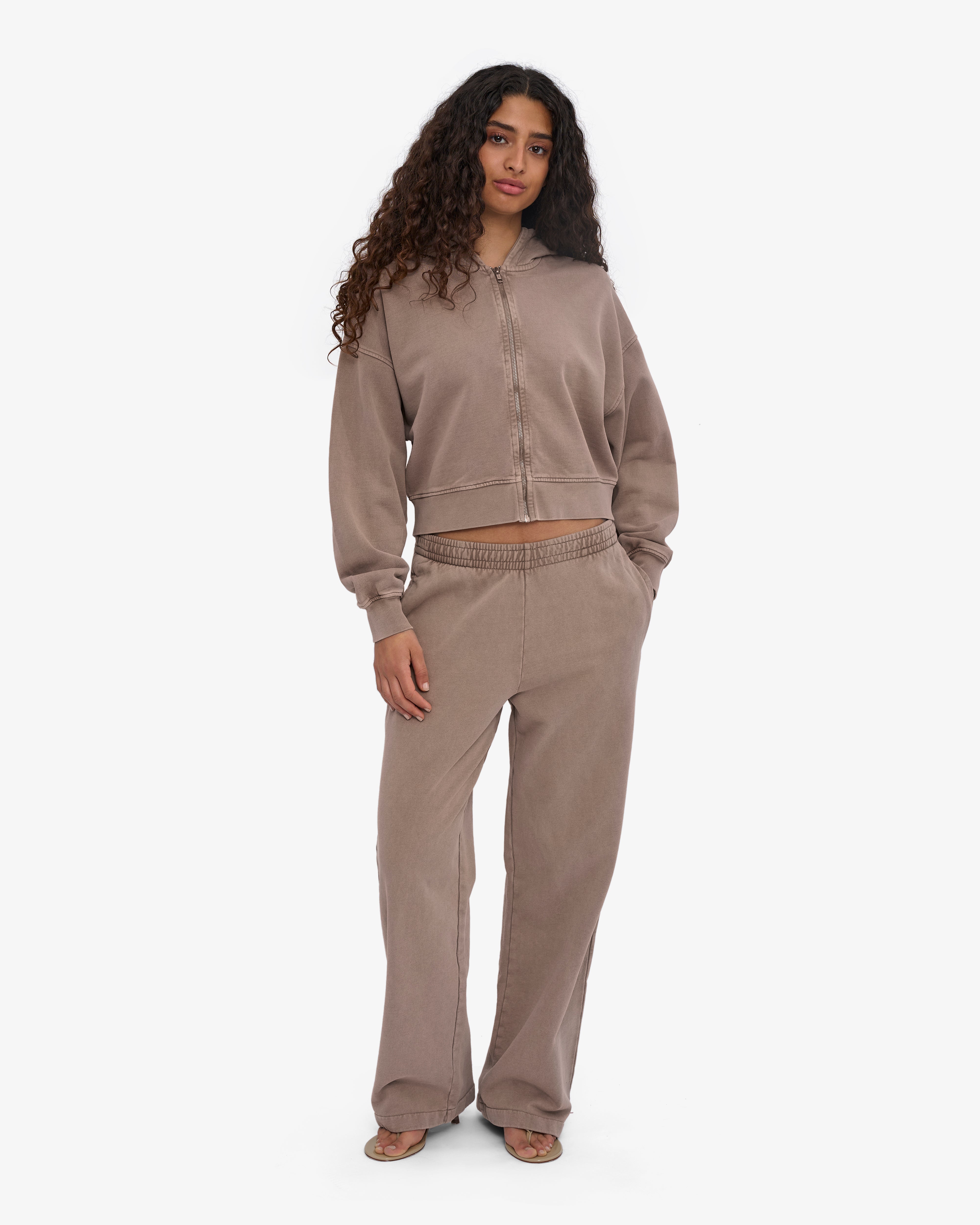 Organic Crop Zip Hood - Faded Khaki