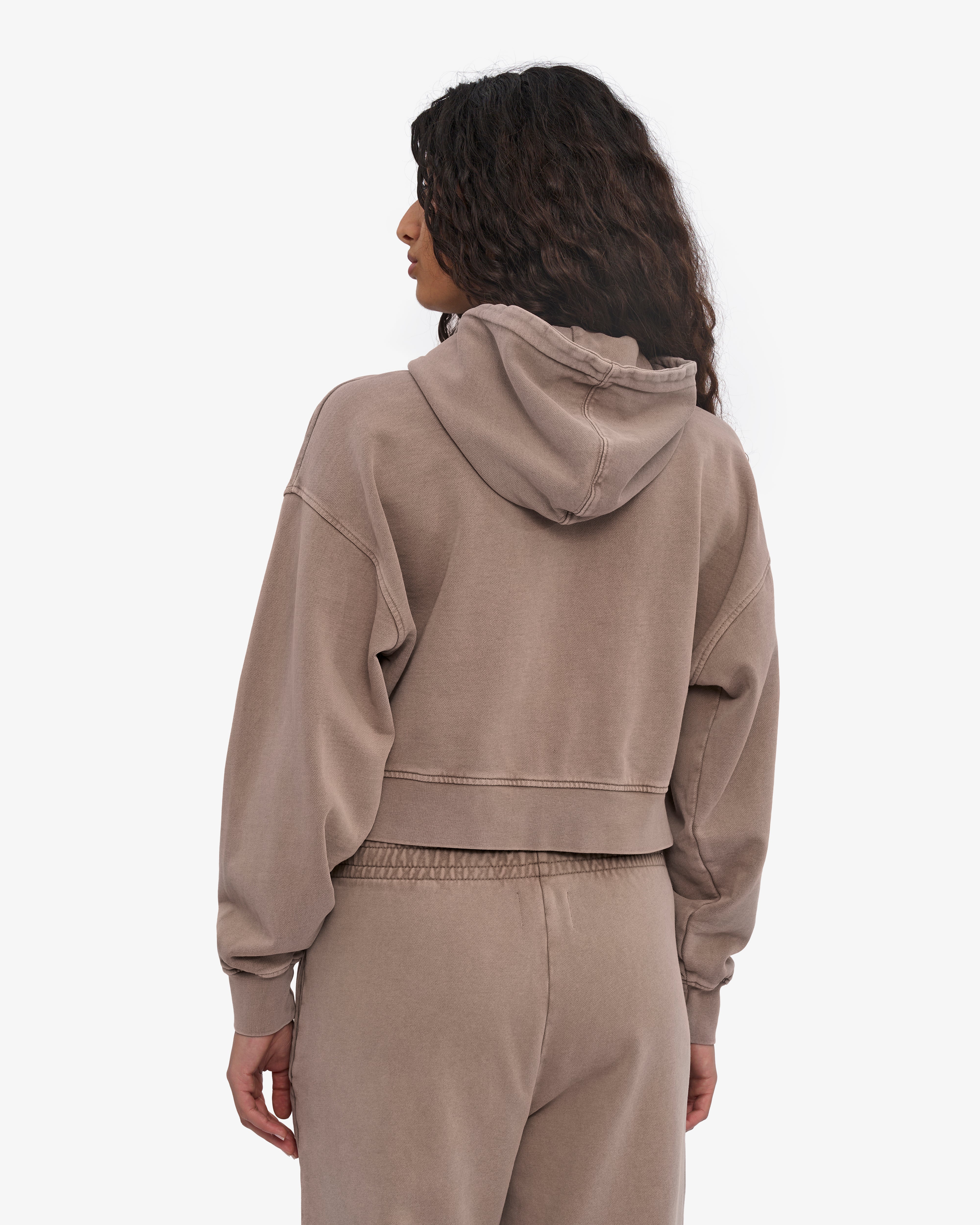 Organic Crop Zip Hood - Faded Khaki
