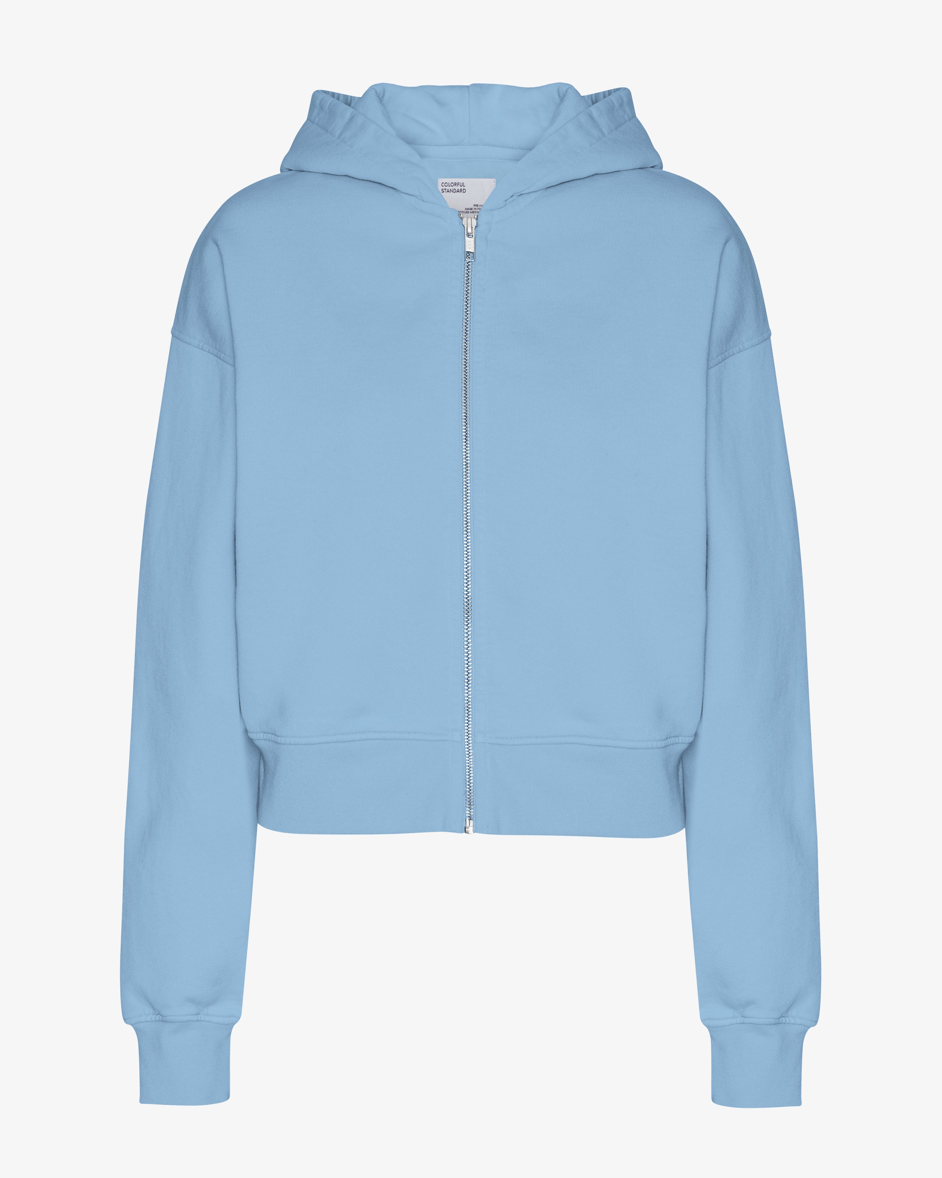 Organic Crop Zip Hood - Seaside Blue
