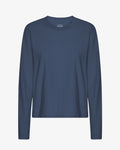 Women Organic LS T-Shirt - Petrol Blue