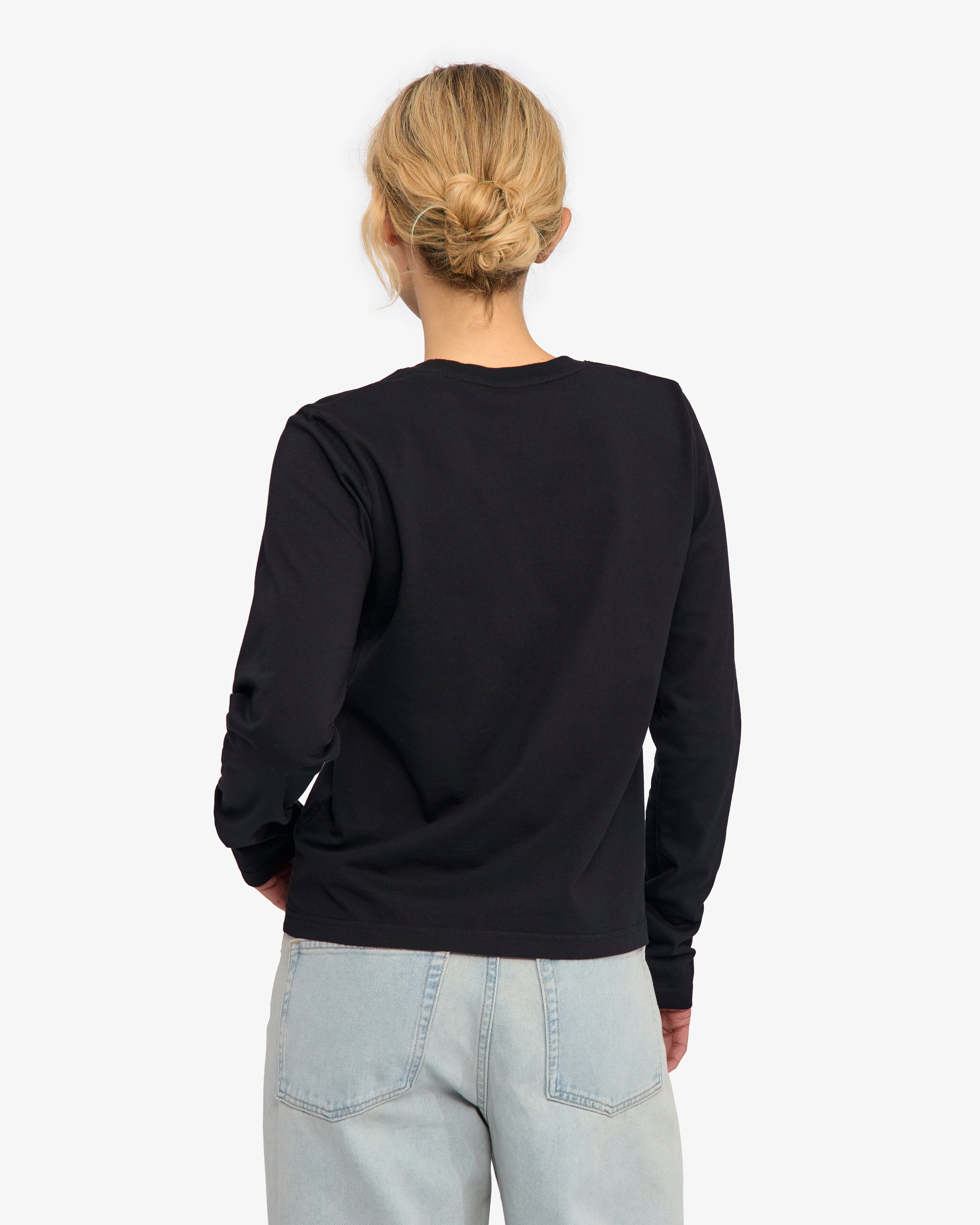 Women Organic LS T-Shirt - Deep Black