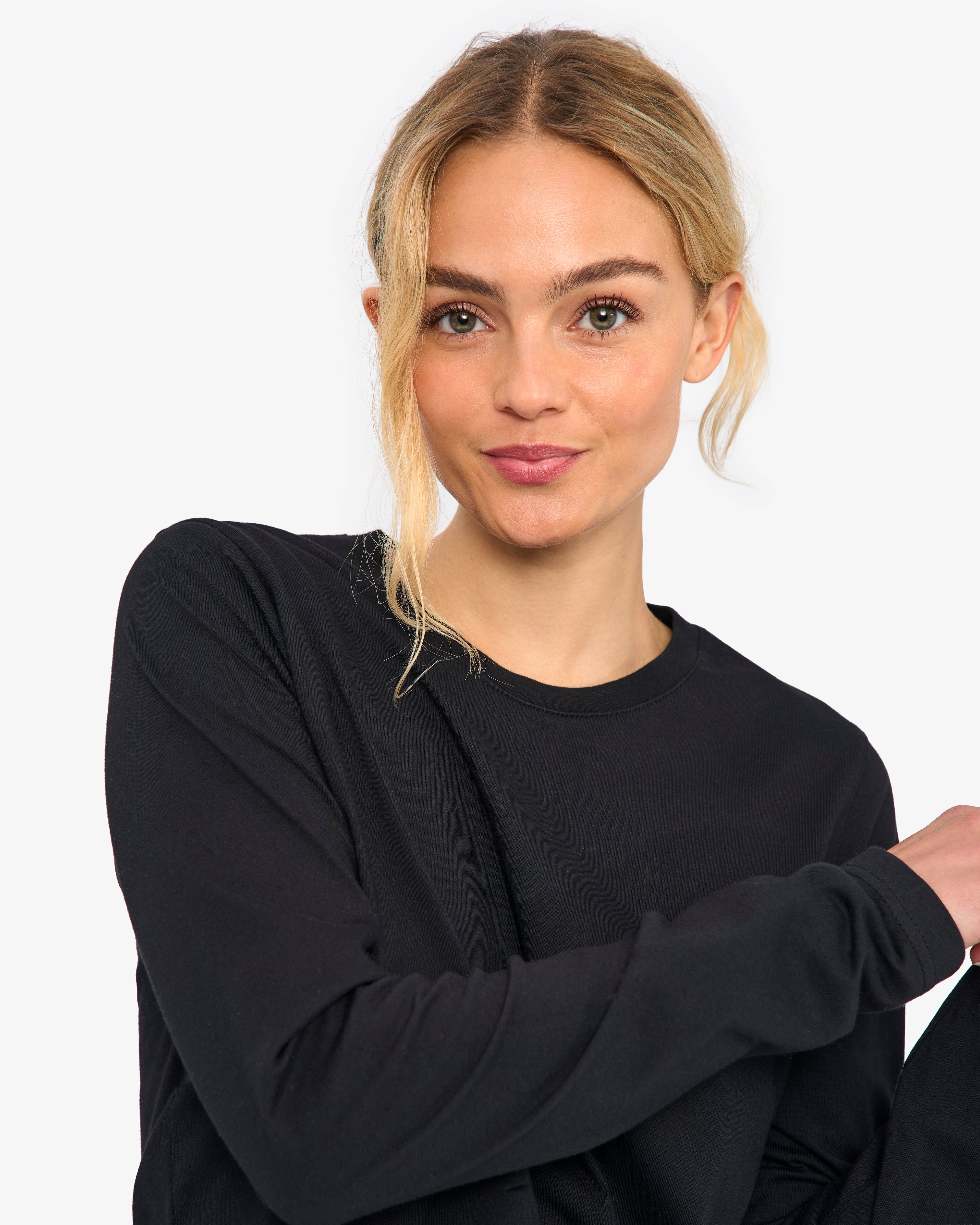 Women Organic LS T-Shirt - Deep Black
