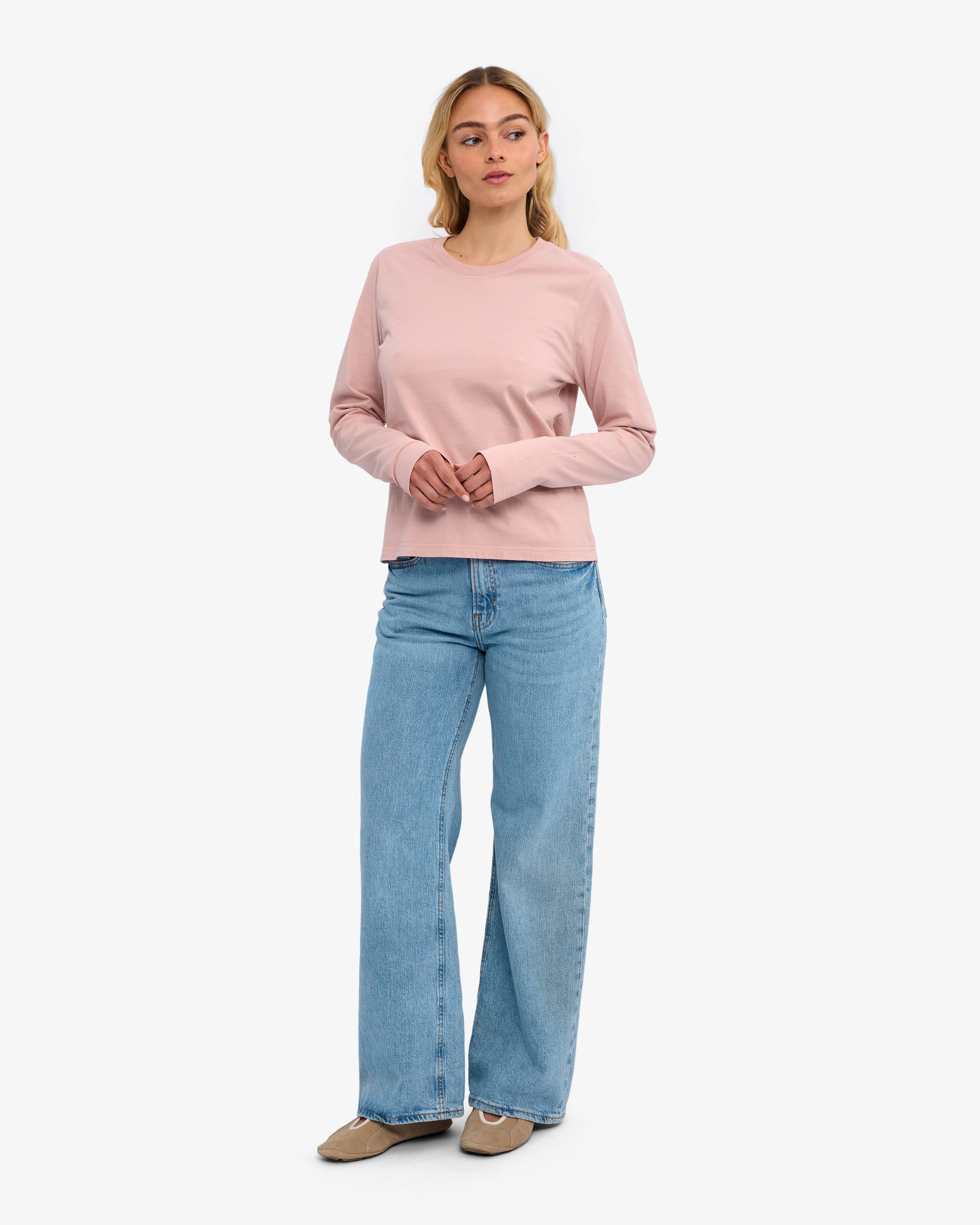 Women Organic LS T-Shirt - Faded Pink