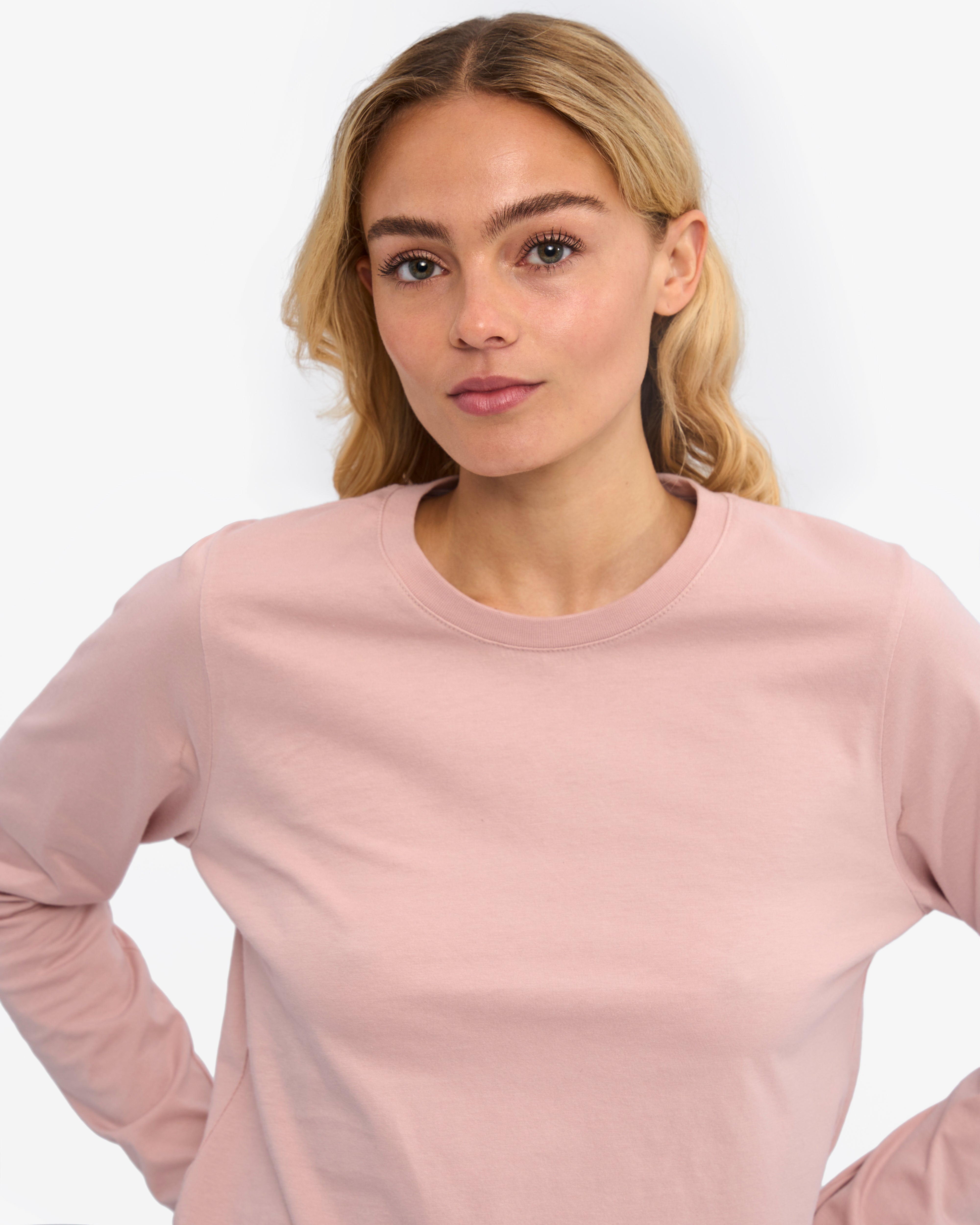 Women Organic LS T-Shirt - Faded Pink