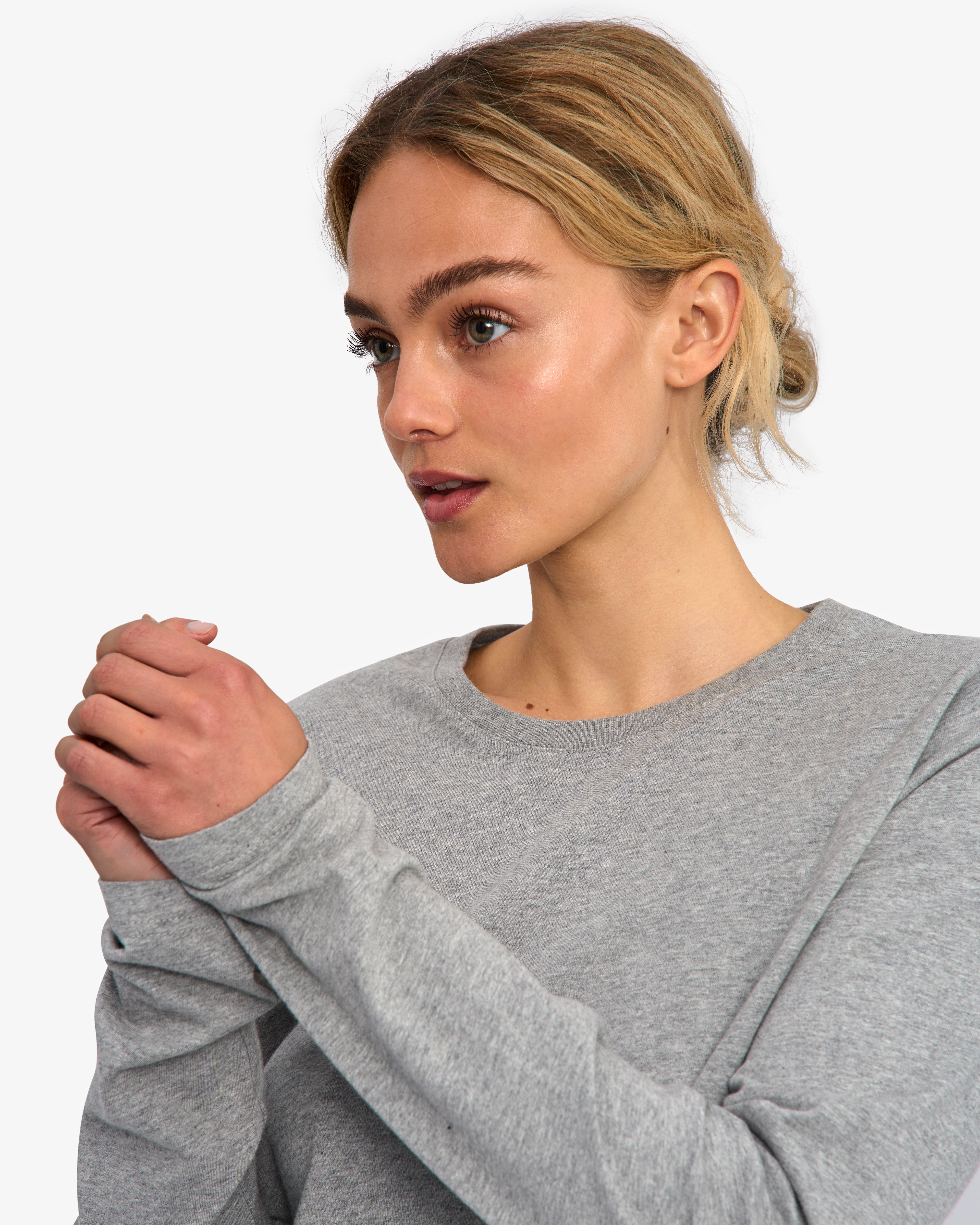 Women Organic LS T-Shirt - Heather Grey