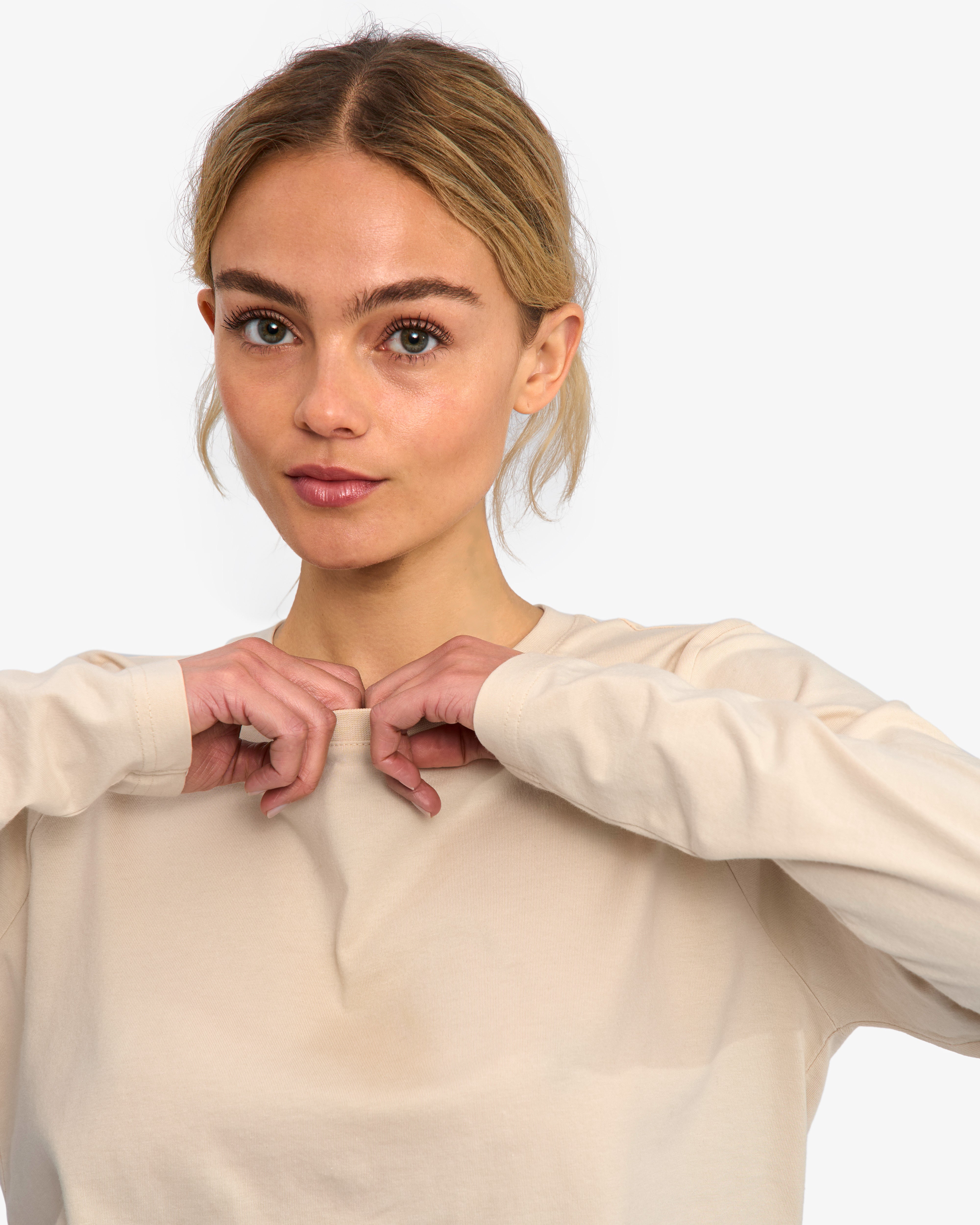Women Organic LS T-Shirt - Ivory White
