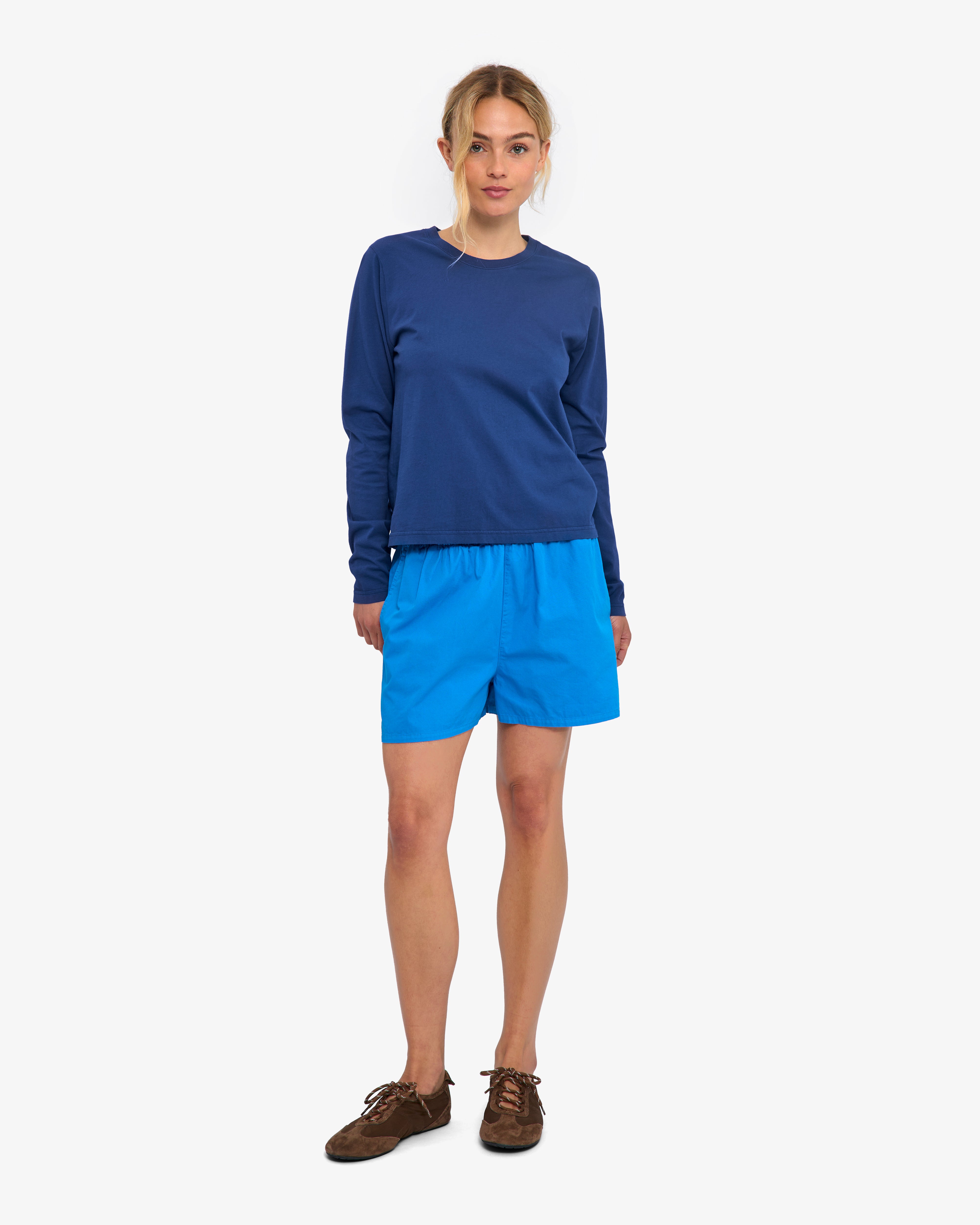 Women Organic LS T-Shirt - Marine Blue