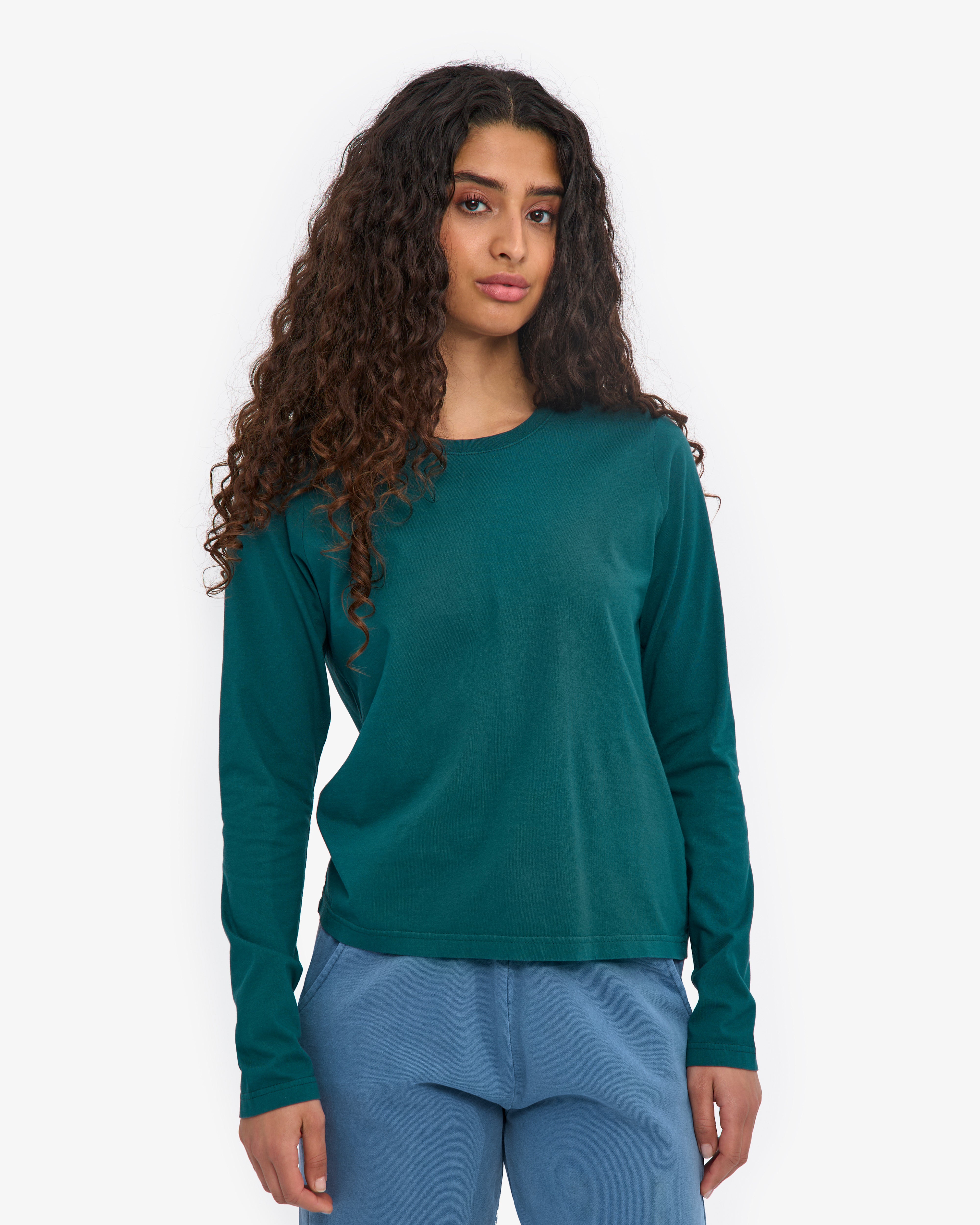 Women Organic LS T-Shirt - Ocean Green