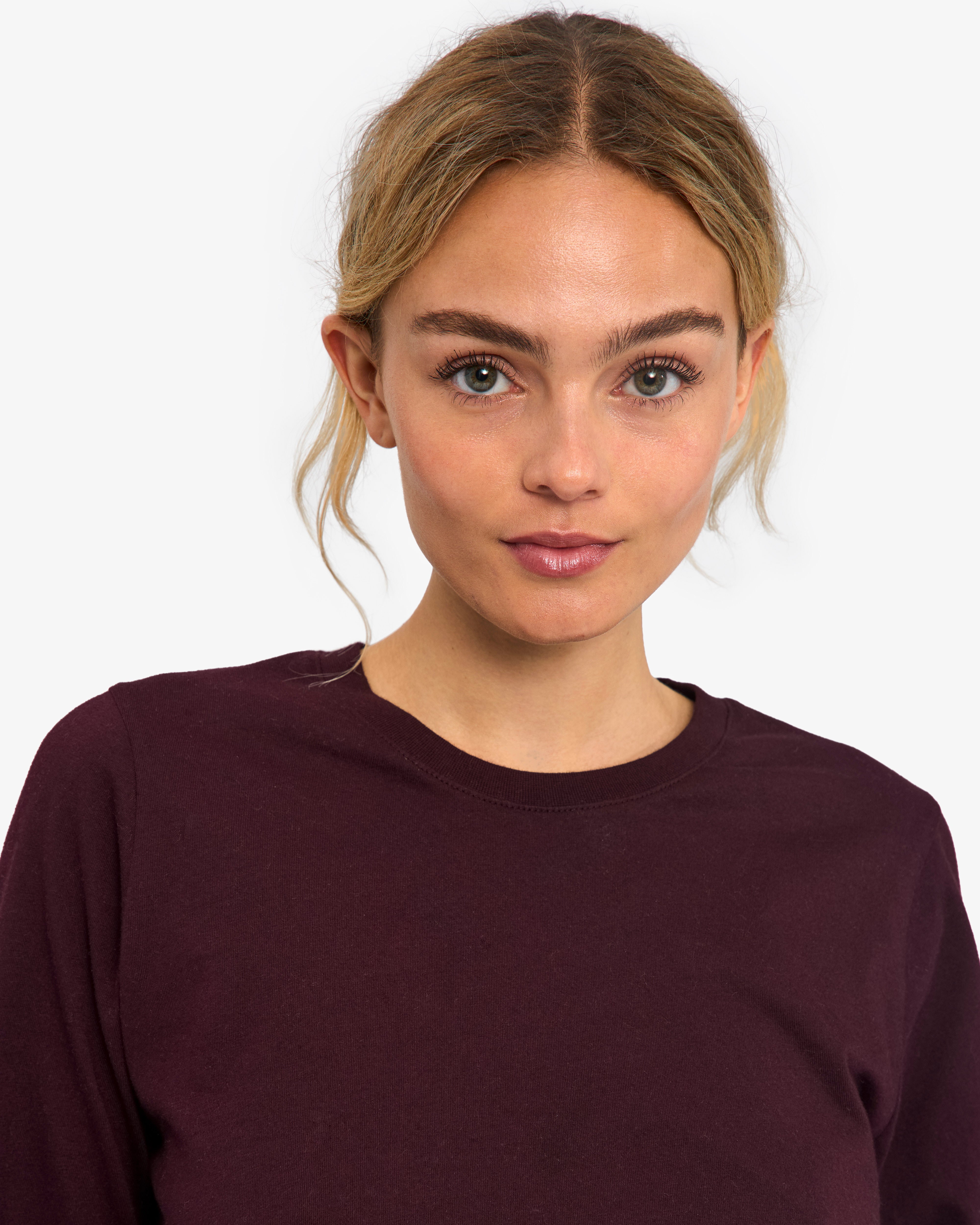 Women Organic LS T-Shirt - Oxblood Red
