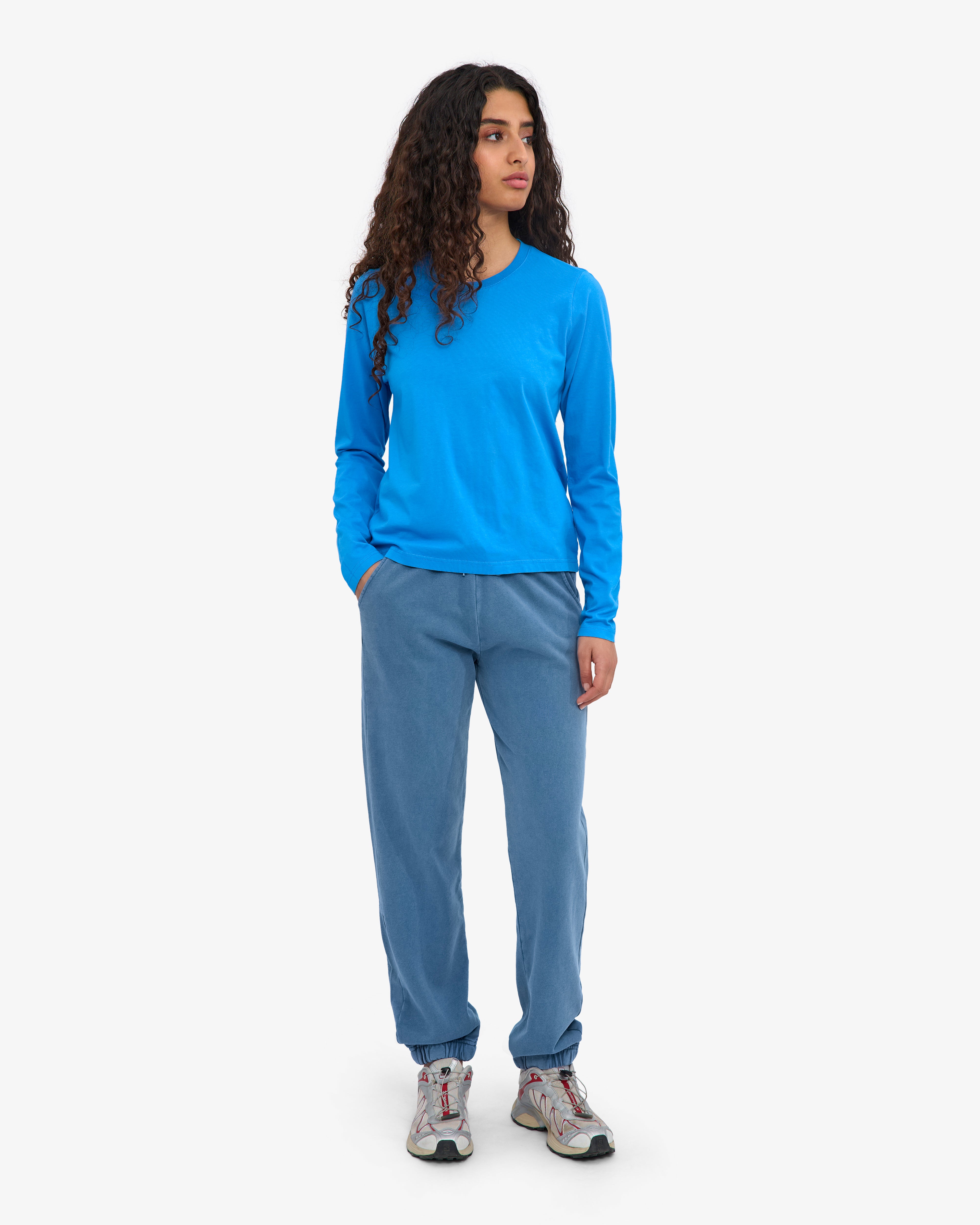 Women Organic LS T-Shirt - Pacific Blue