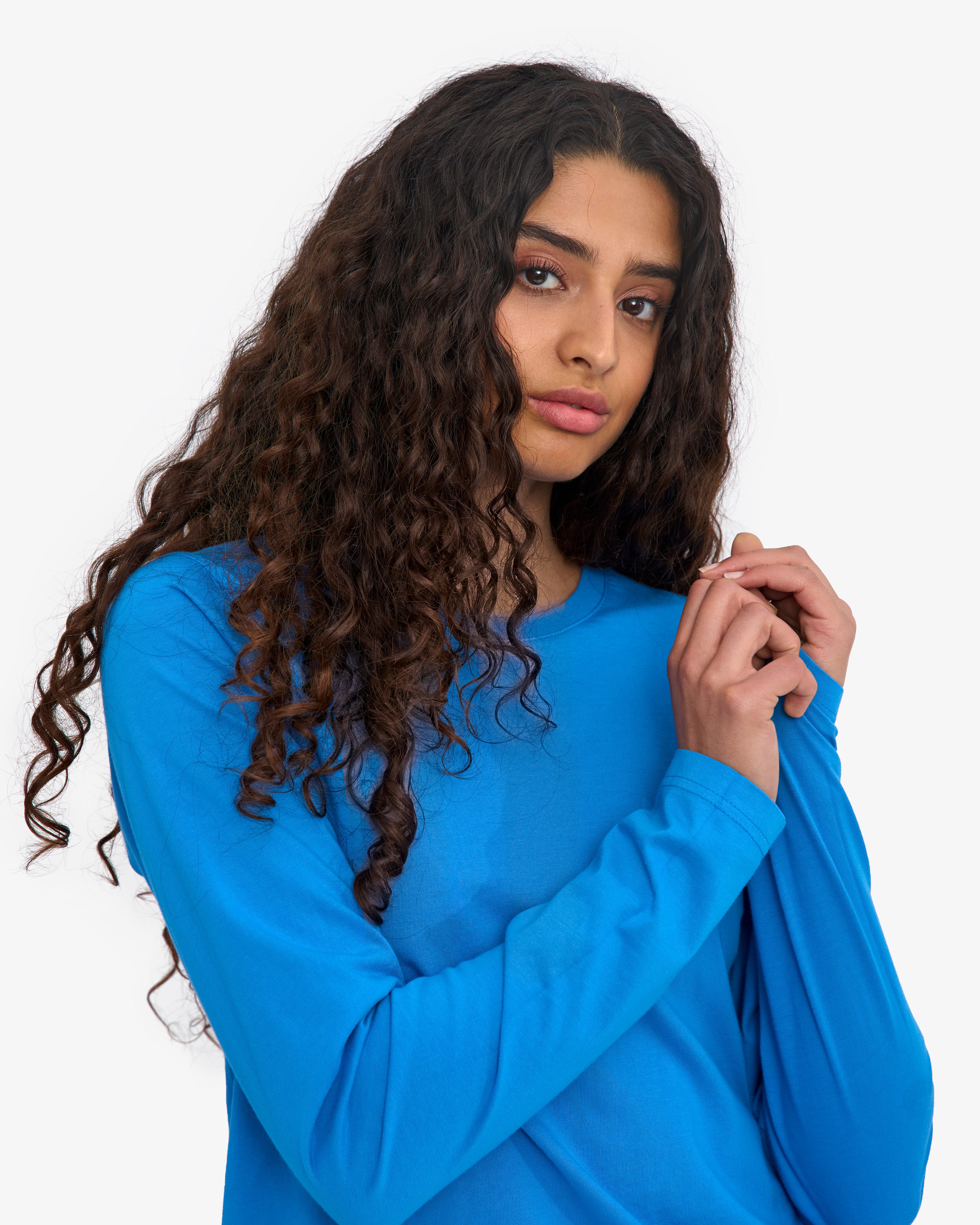 Women Organic LS T-Shirt - Pacific Blue