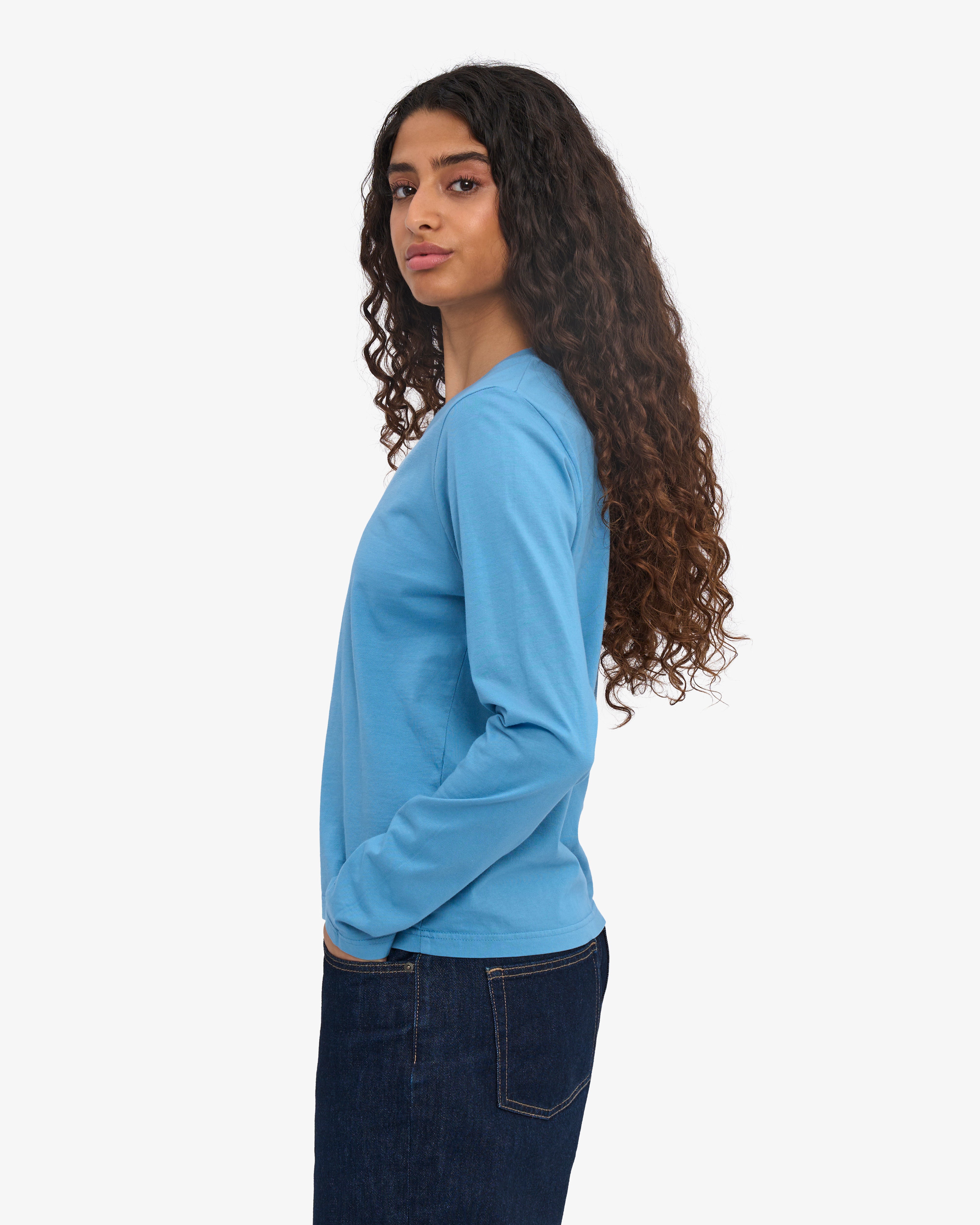 Women Organic LS T-Shirt - Seaside Blue