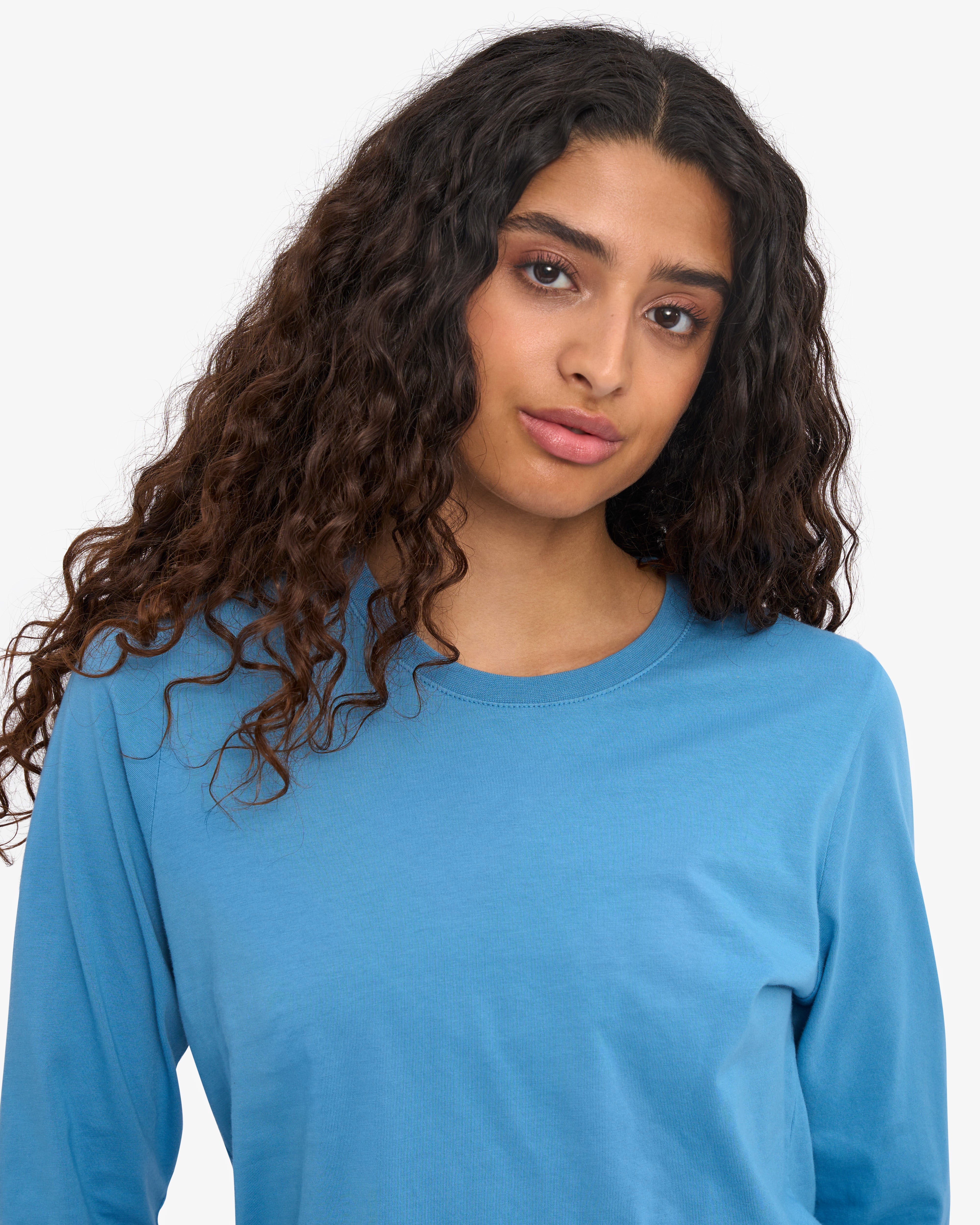 Women Organic LS T-Shirt - Seaside Blue