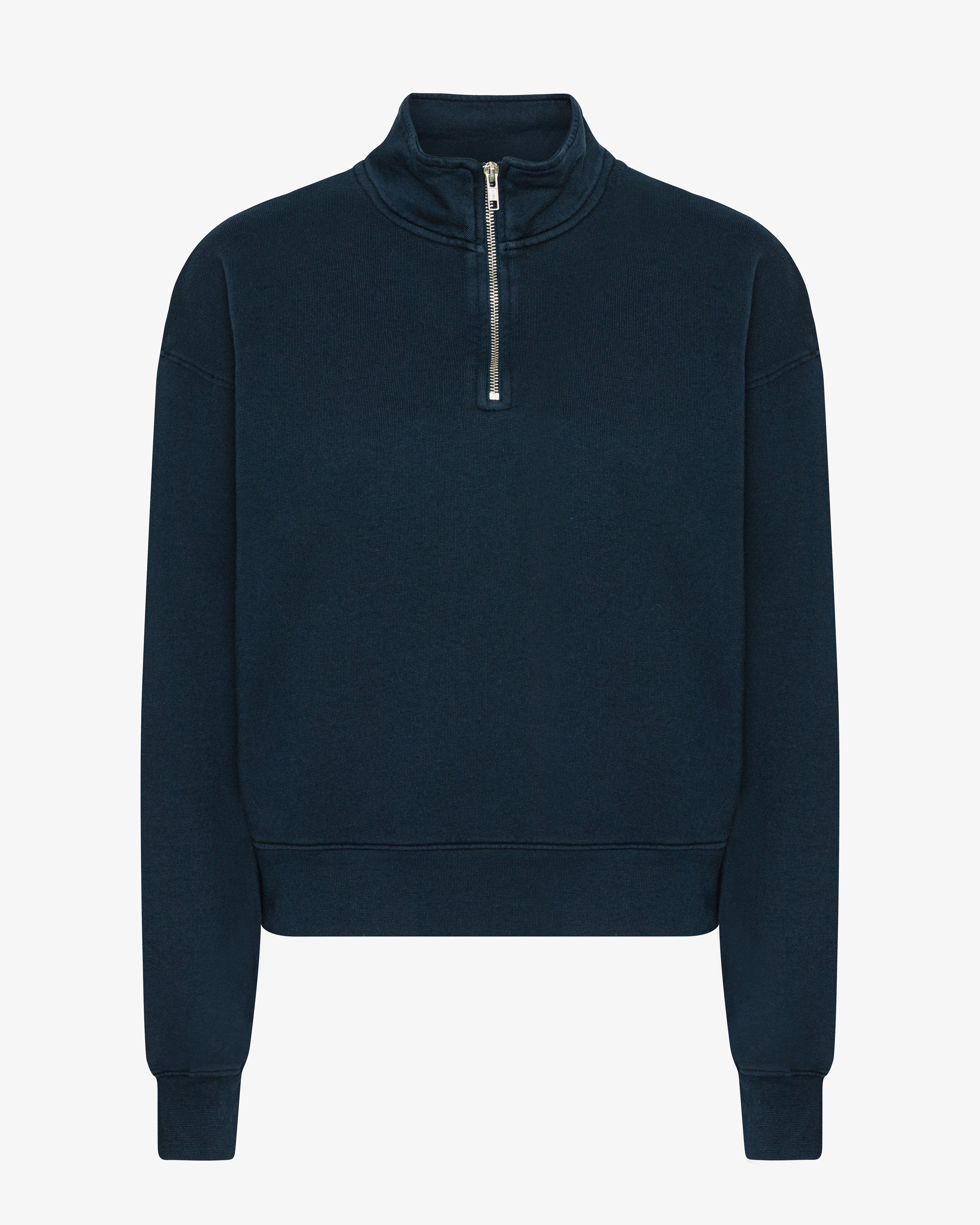 Women Organic Quarter Zip - Navy Blue