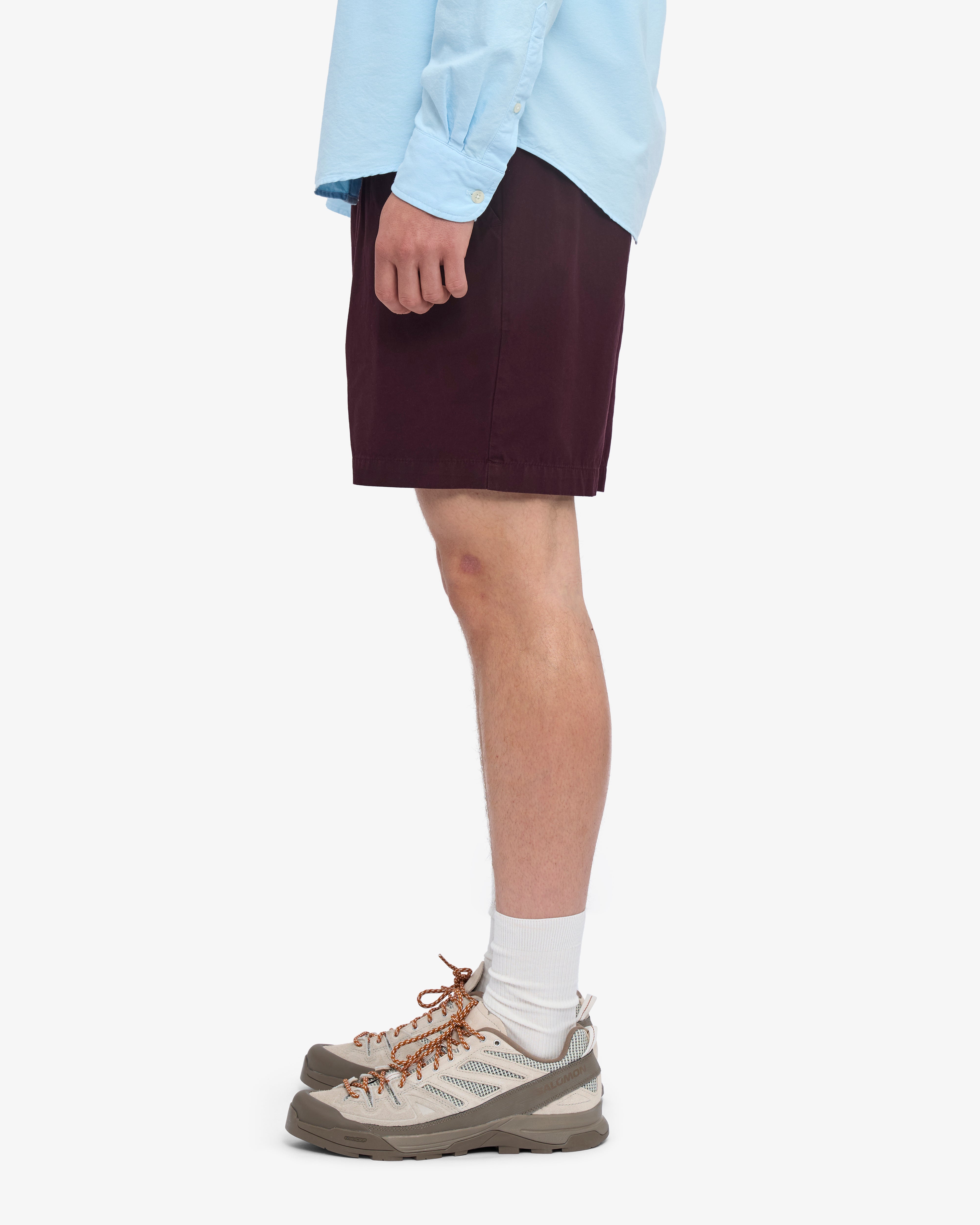 Organic Twill Shorts - Oxblood Red