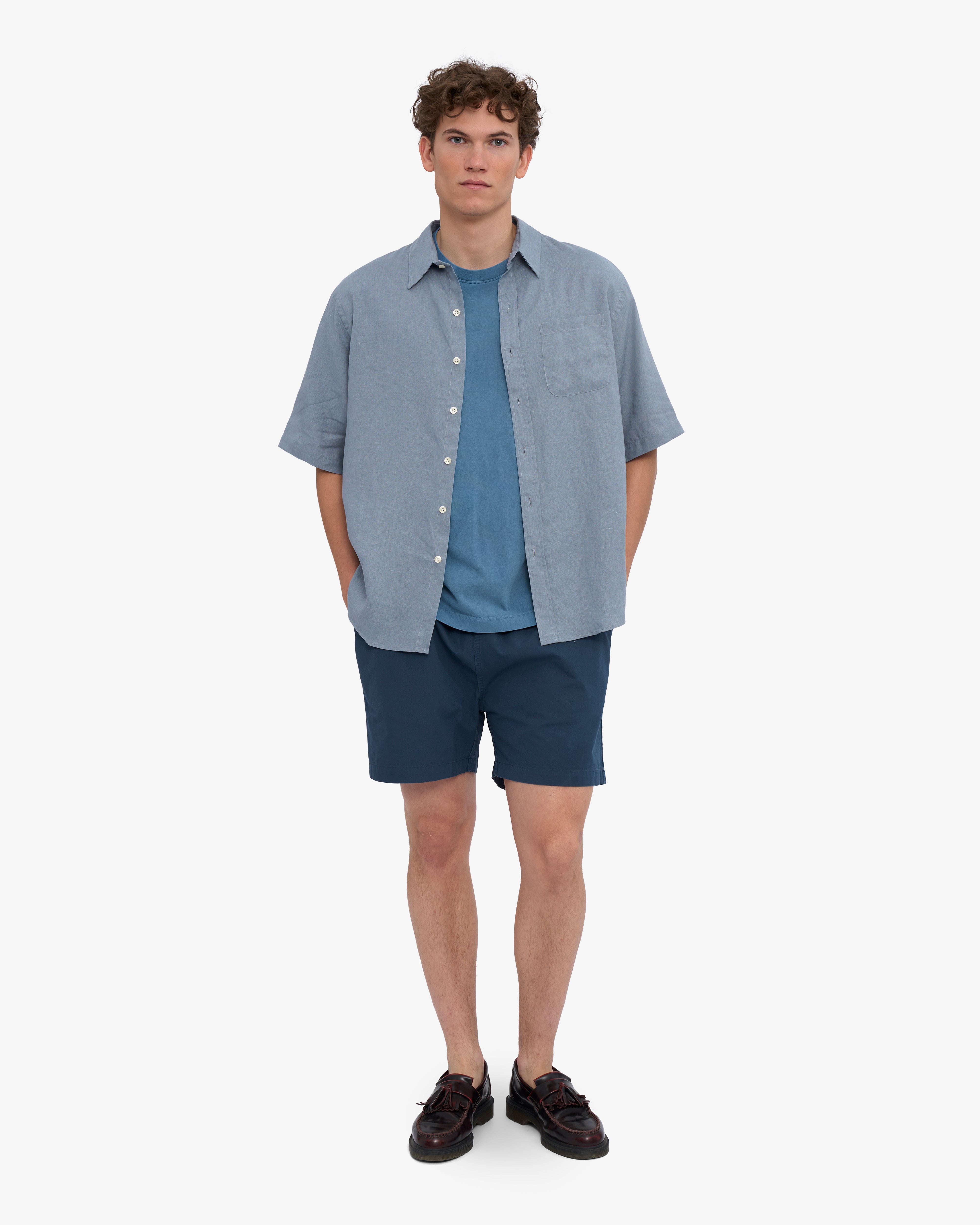 Organic Twill Shorts - Petrol Blue