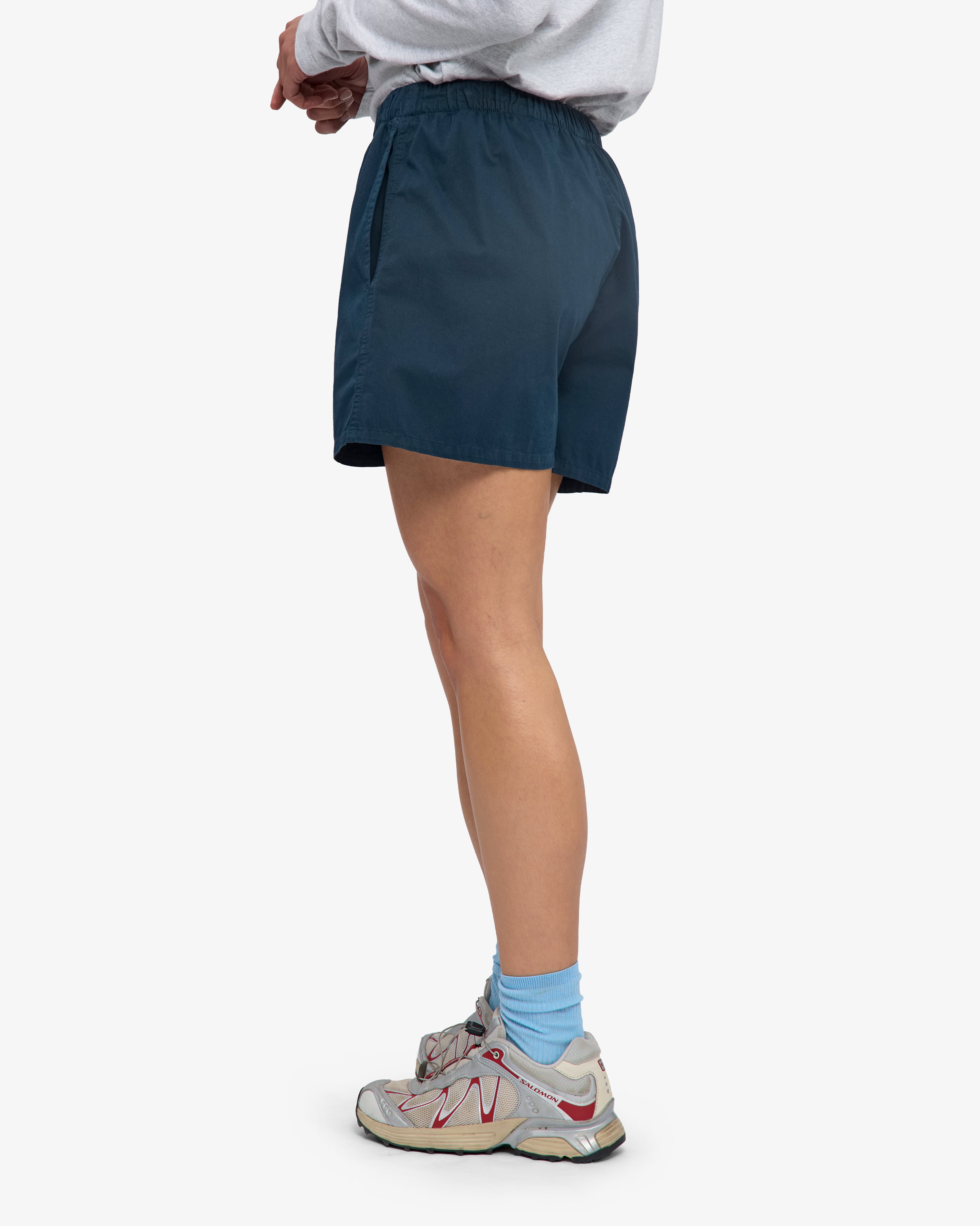 Women Organic Twill Shorts - Petrol Blue
