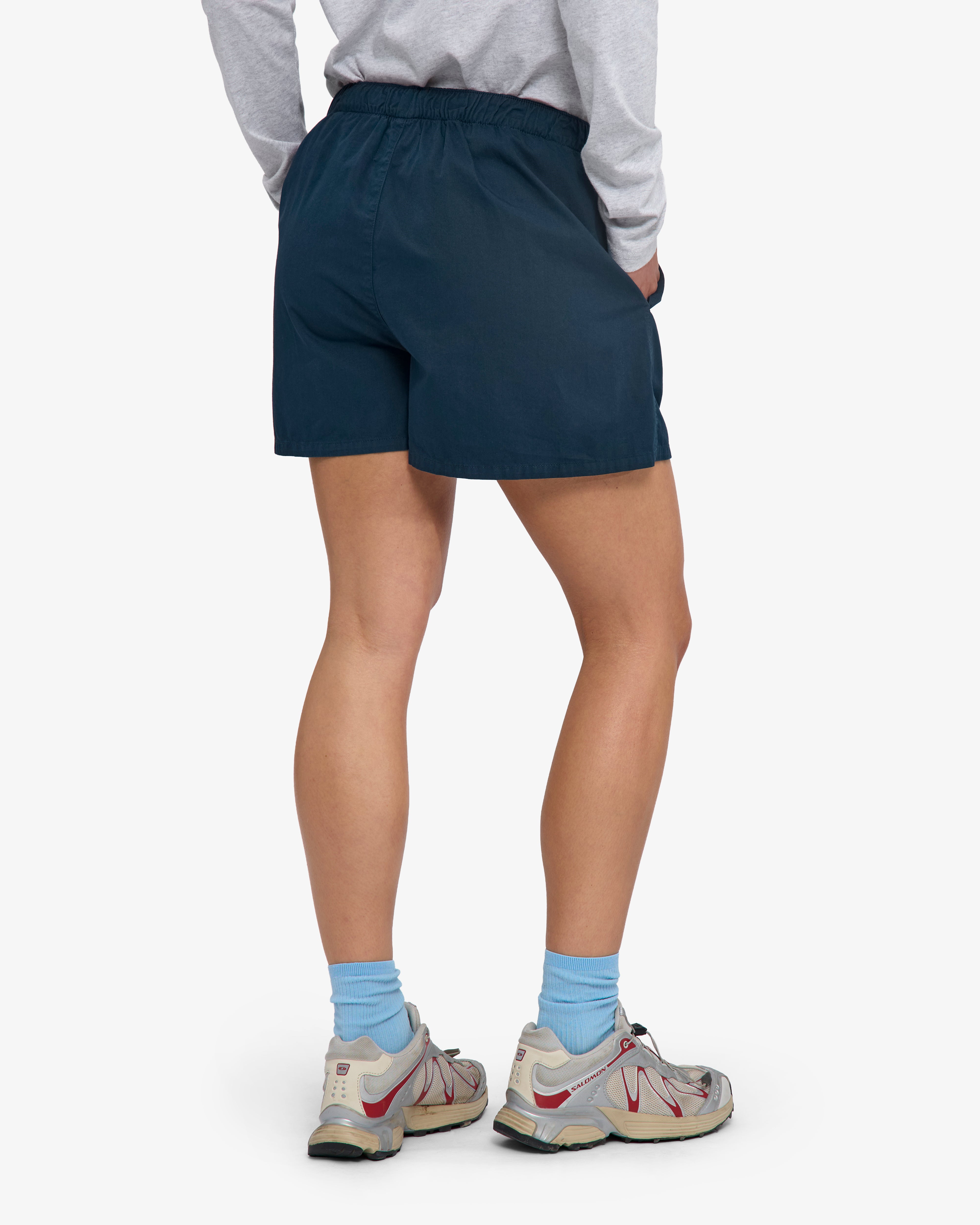 Women Organic Twill Shorts - Petrol Blue
