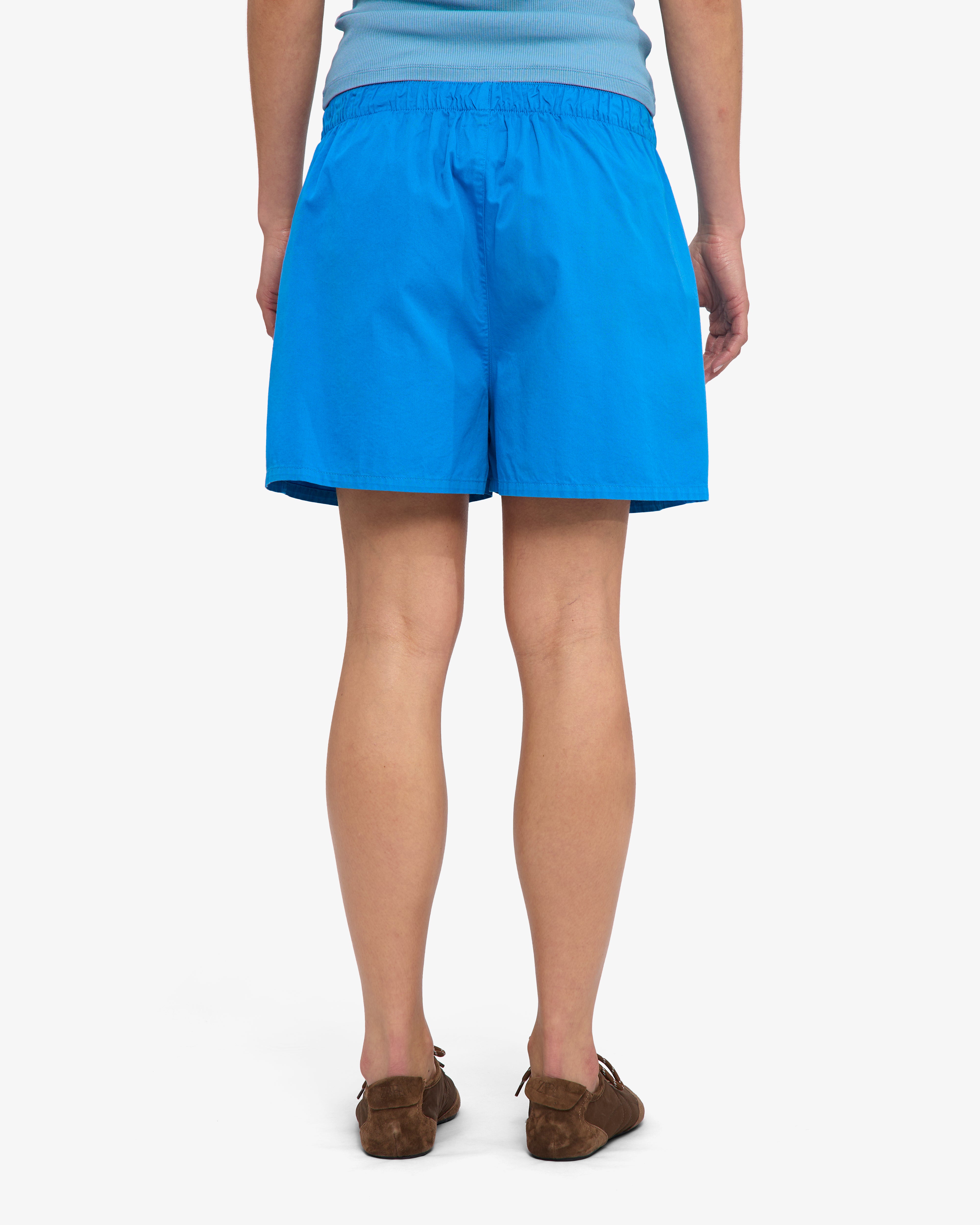 Women Organic Twill Shorts - Pacific Blue