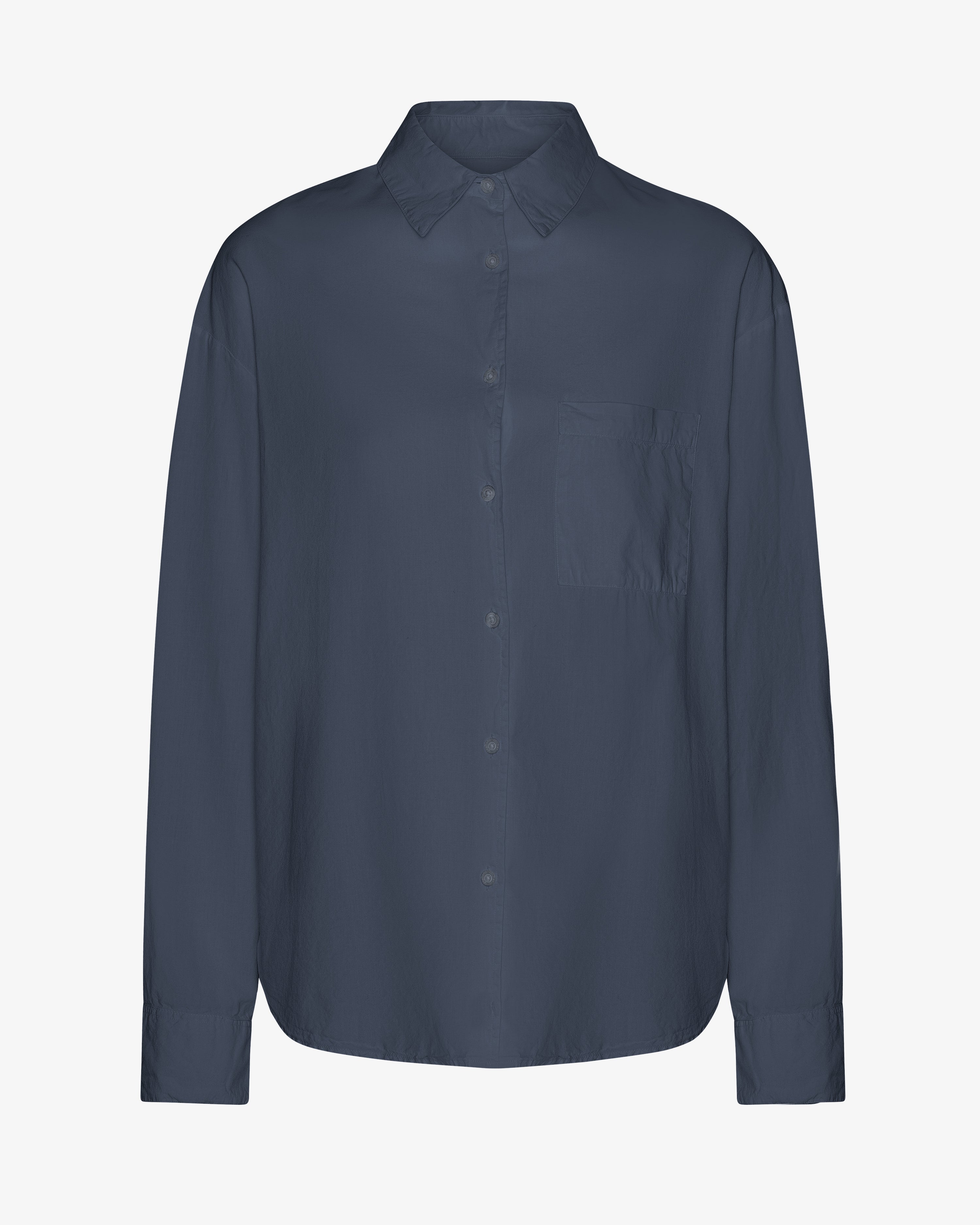 Organic Oversized Shirt - Petrol Blue