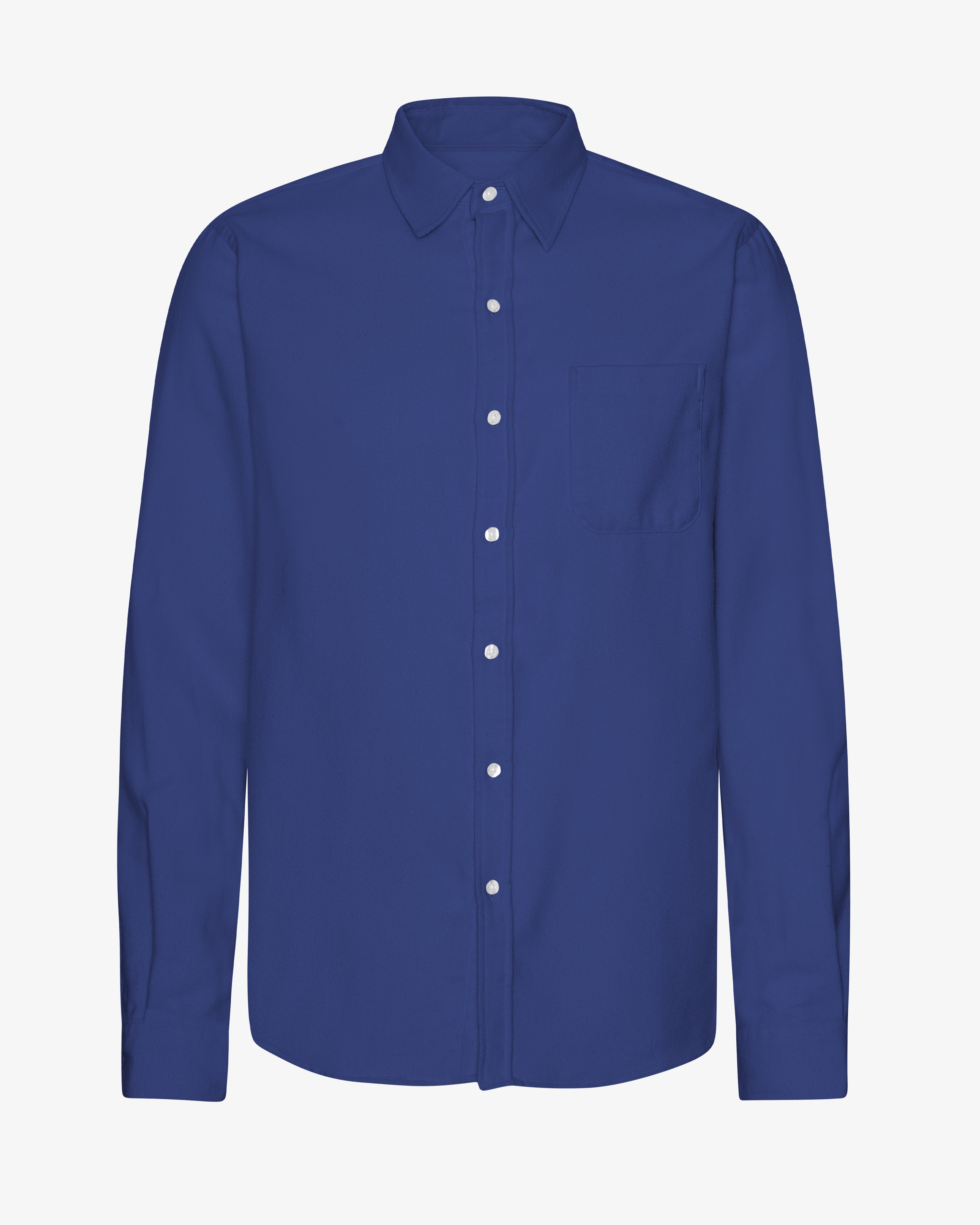 Organic Flannel Shirt - Marine Blue