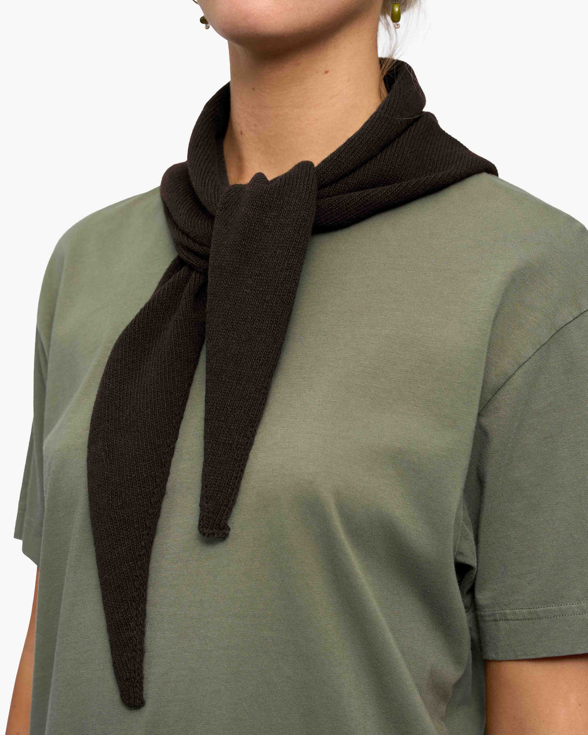Merino Wool Triangle Scarf - Coffee Brown