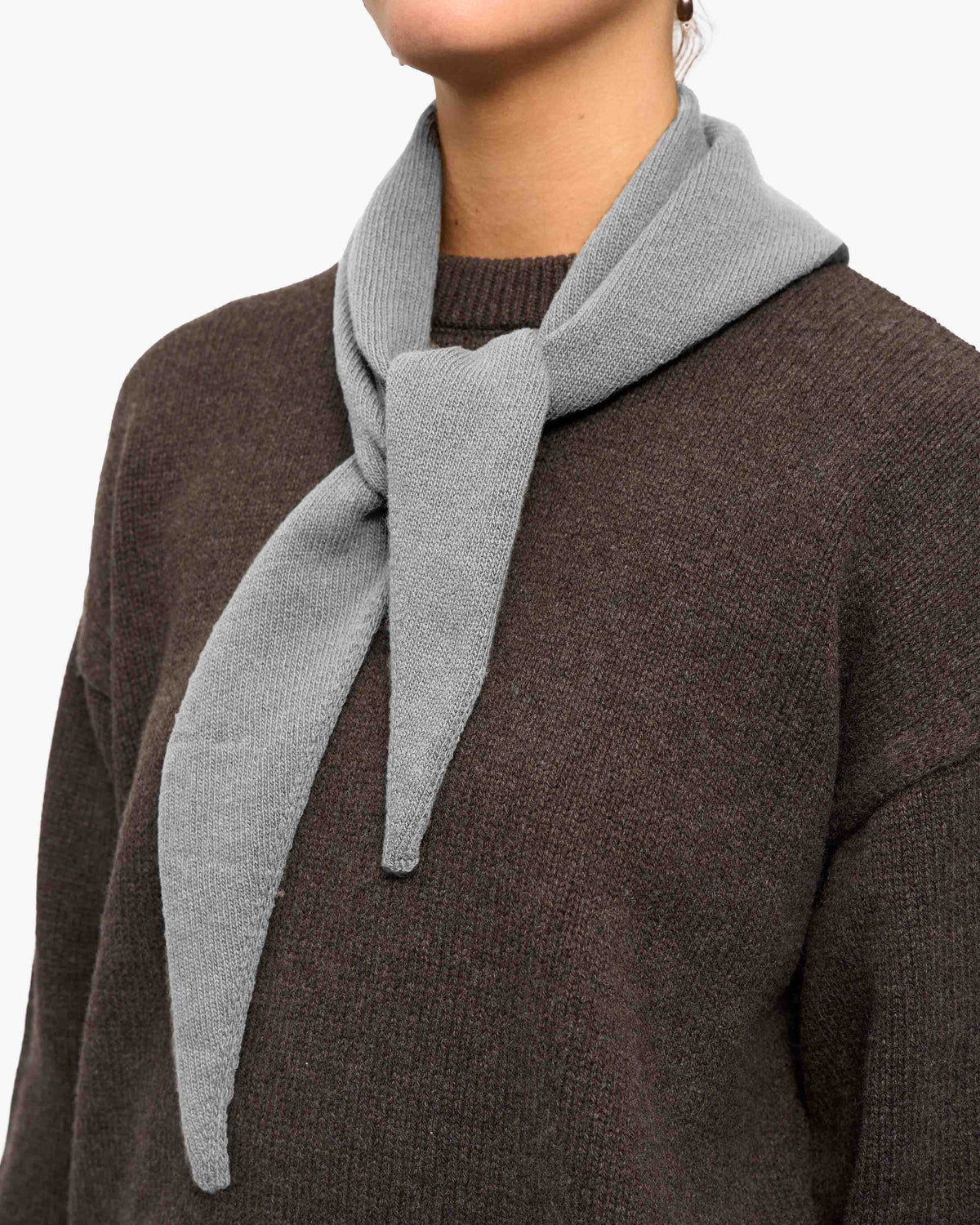 Merino Wool Triangle Scarf - Heather Grey