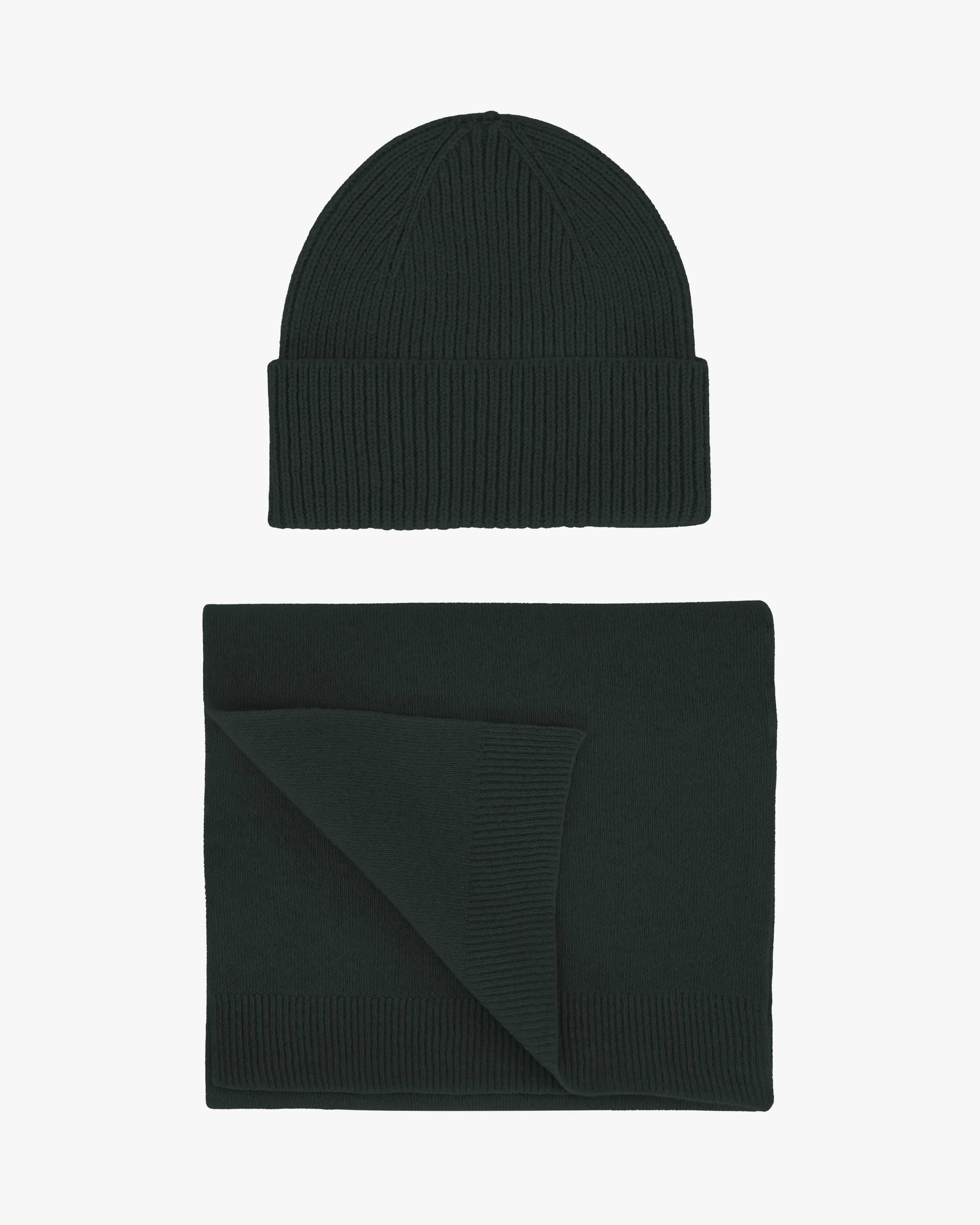 Merino Wool Beanie & Scarf - Hunter Green