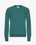 Light Merino Wool Crew - Ocean Green