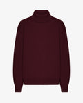 Merino Wool Turtleneck - Oxblood Red
