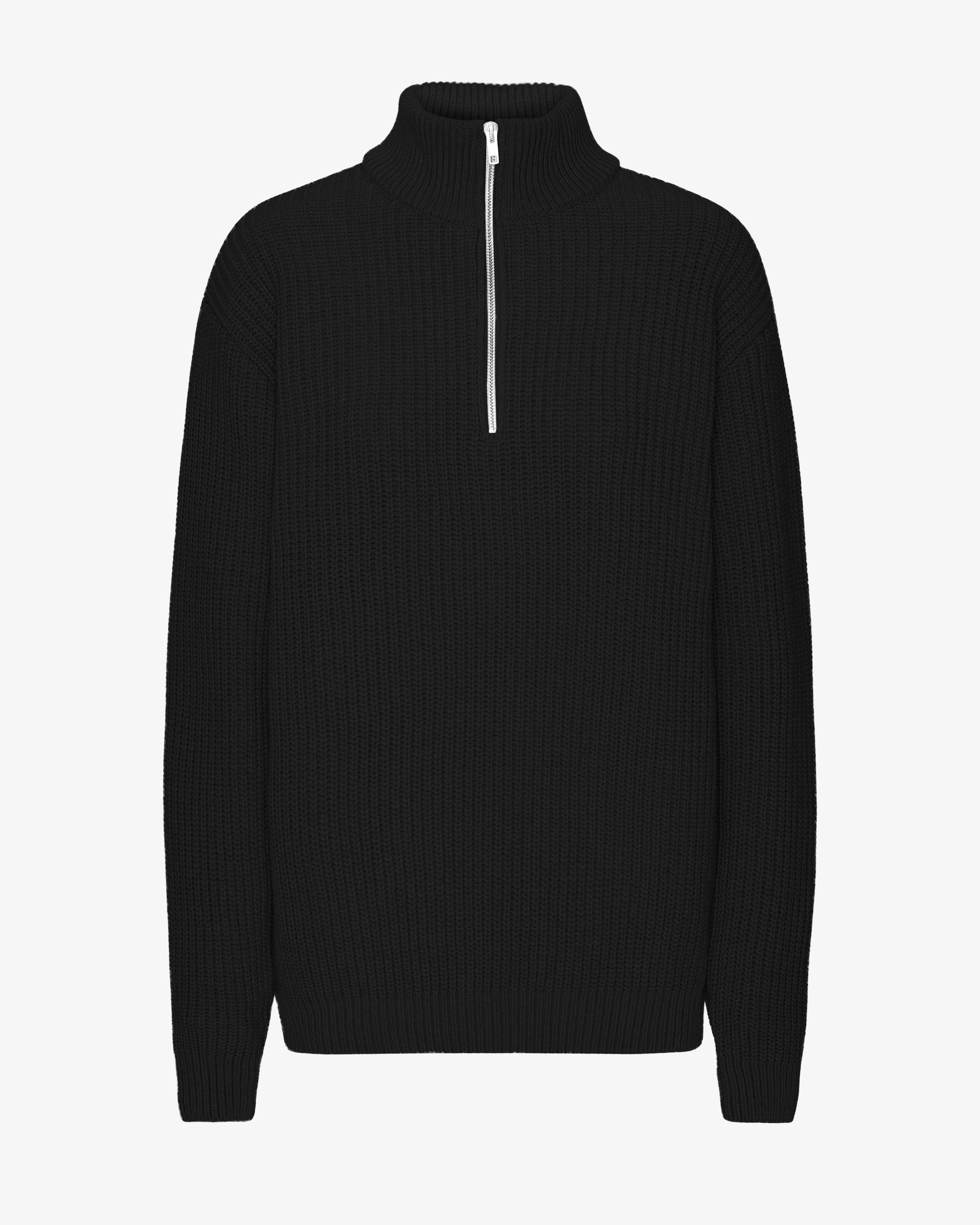 Merino Quarter Zip - Deep Black